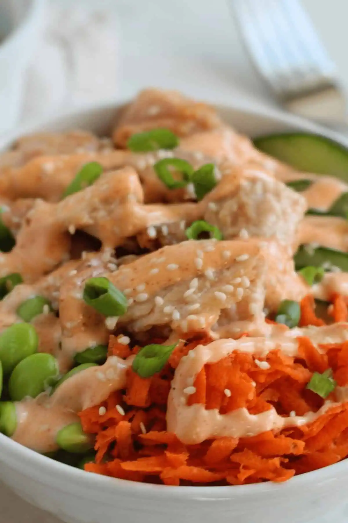 Teriyaki Salmon Bowls with Spicy Mayo Sauce