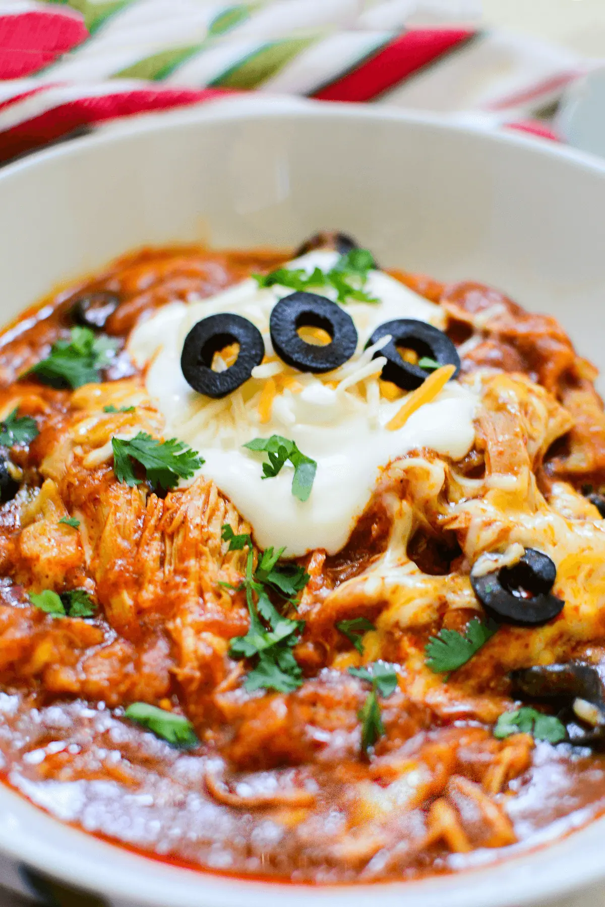 Crockpot Chicken Enchilada Casserole