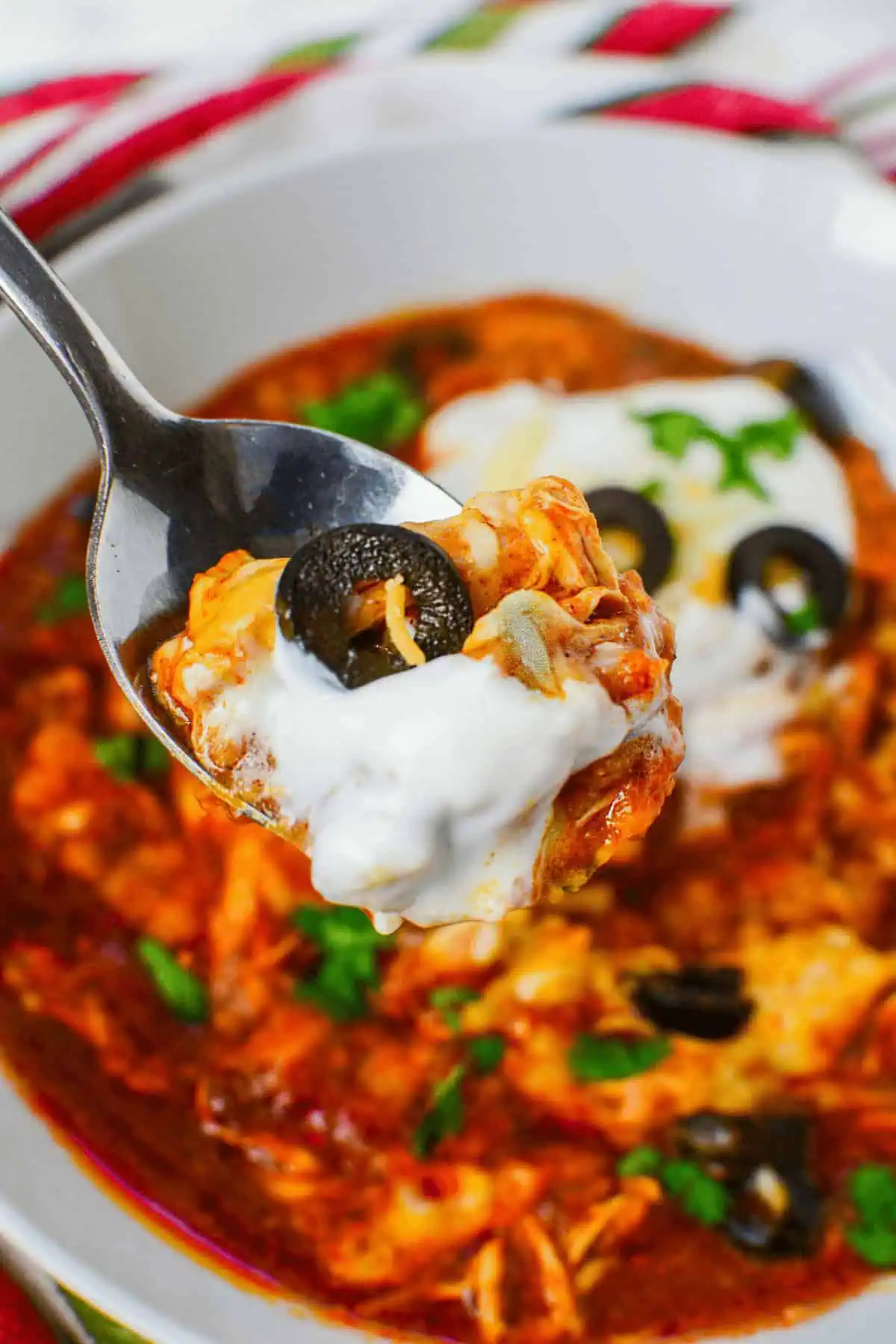 Crockpot Chicken Enchilada Casserole