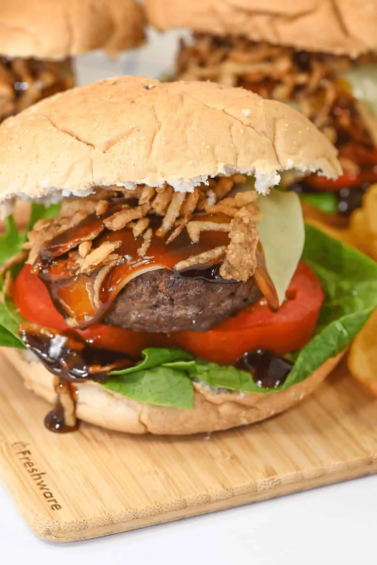 Bourbon Burger with Crispy Onions
