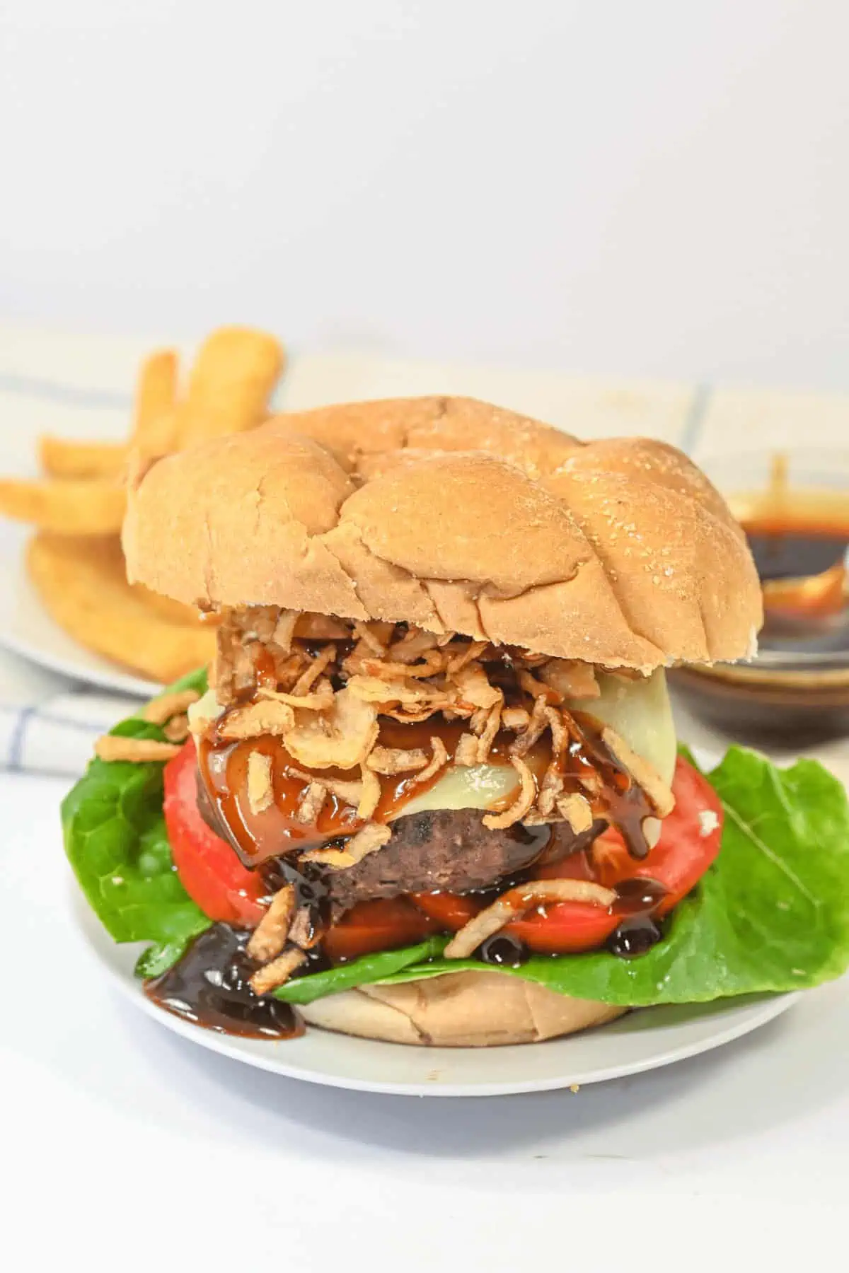 Bourbon Burger with Crispy Onions