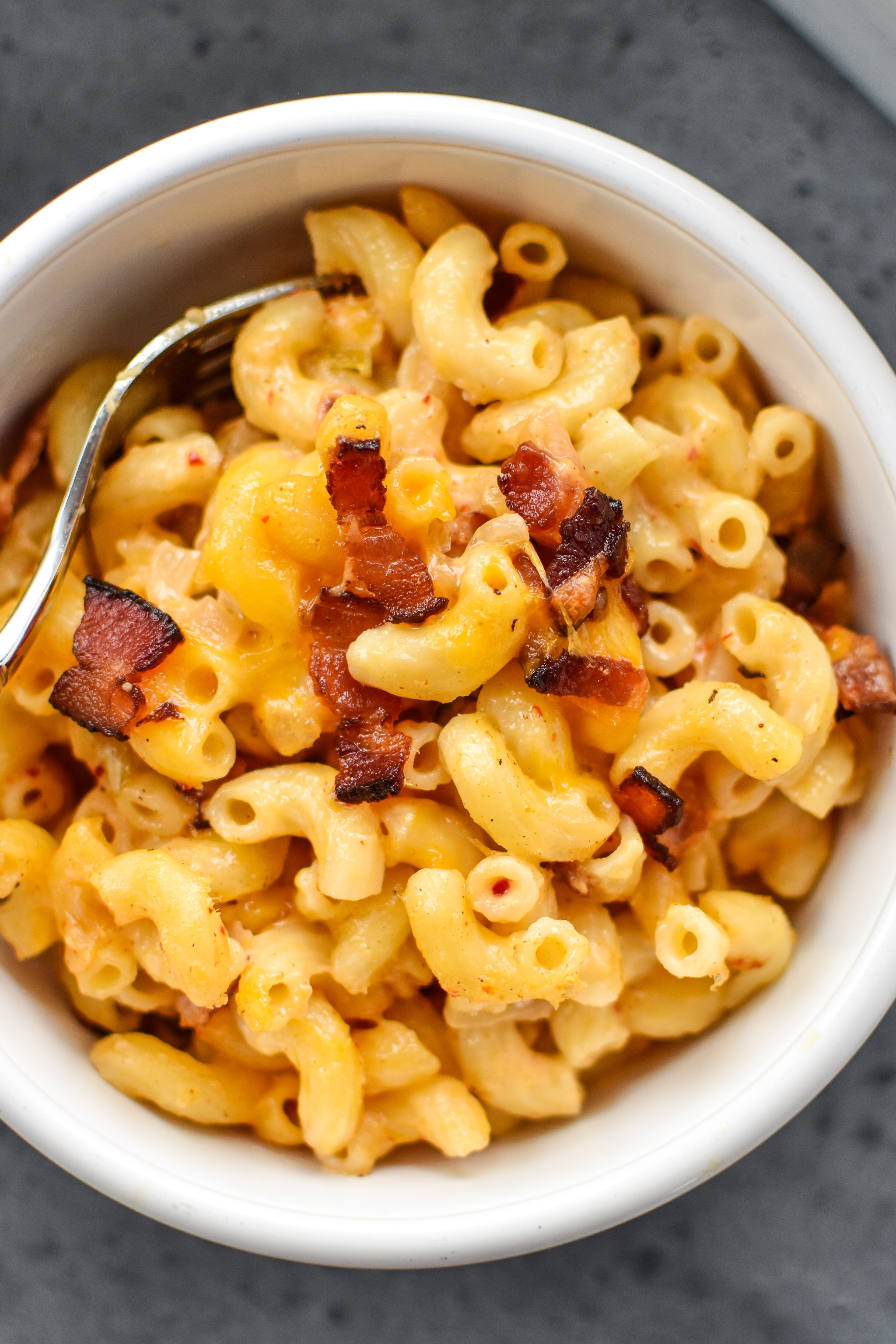 Kimchi Bacon Greek Yogurt Mac and Cheese