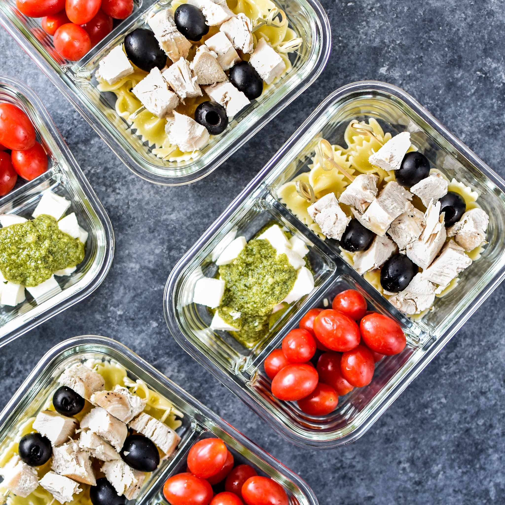 DIY Chicken Pesto Pasta Skewers Meal Prep