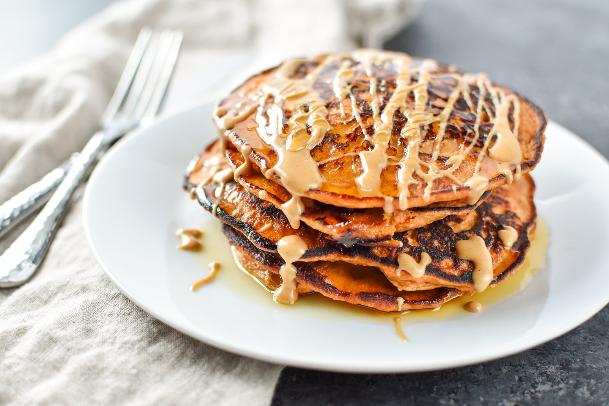 5-Ingredient Sweet Potato Banana Pancakes