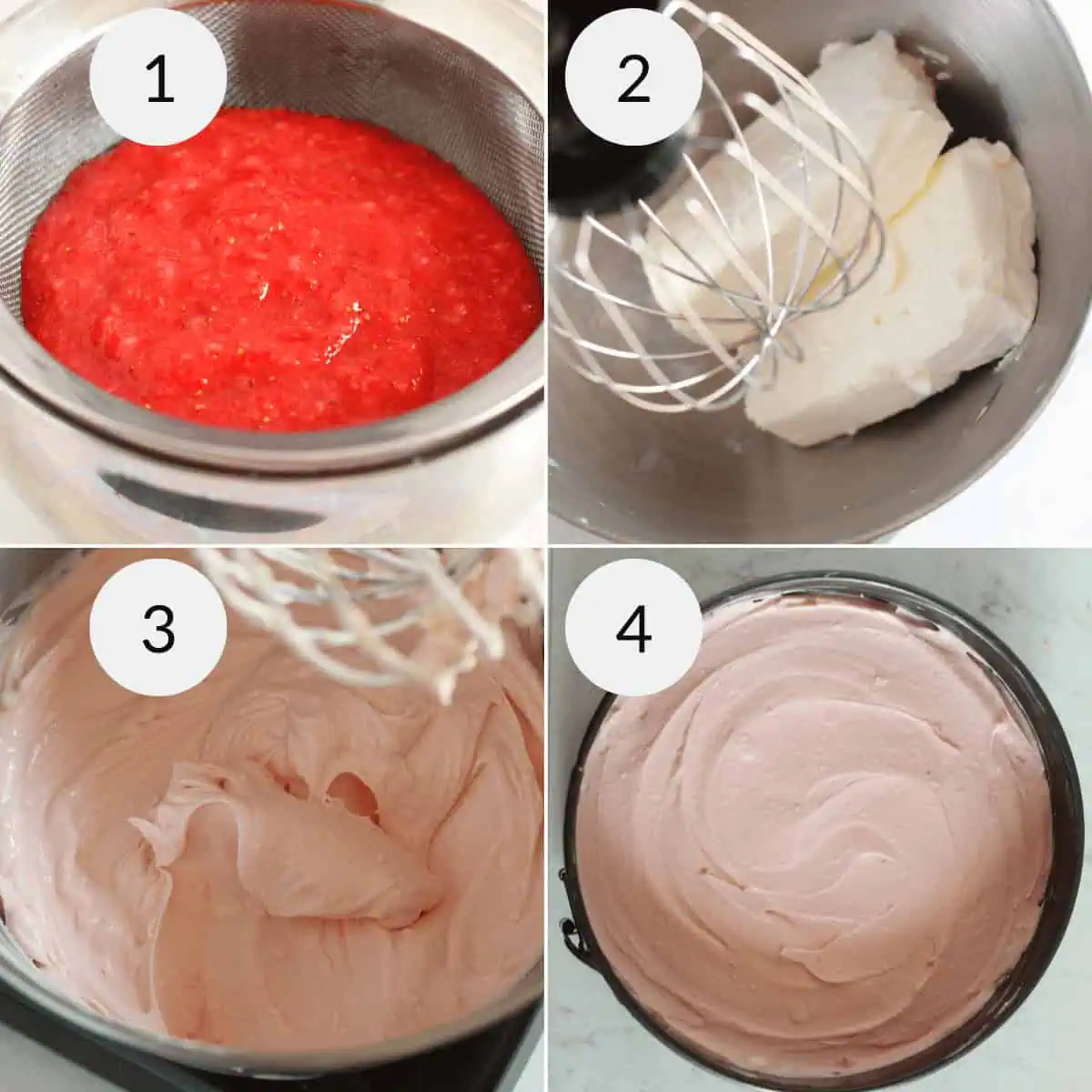 No Bake Strawberry Cheesecake