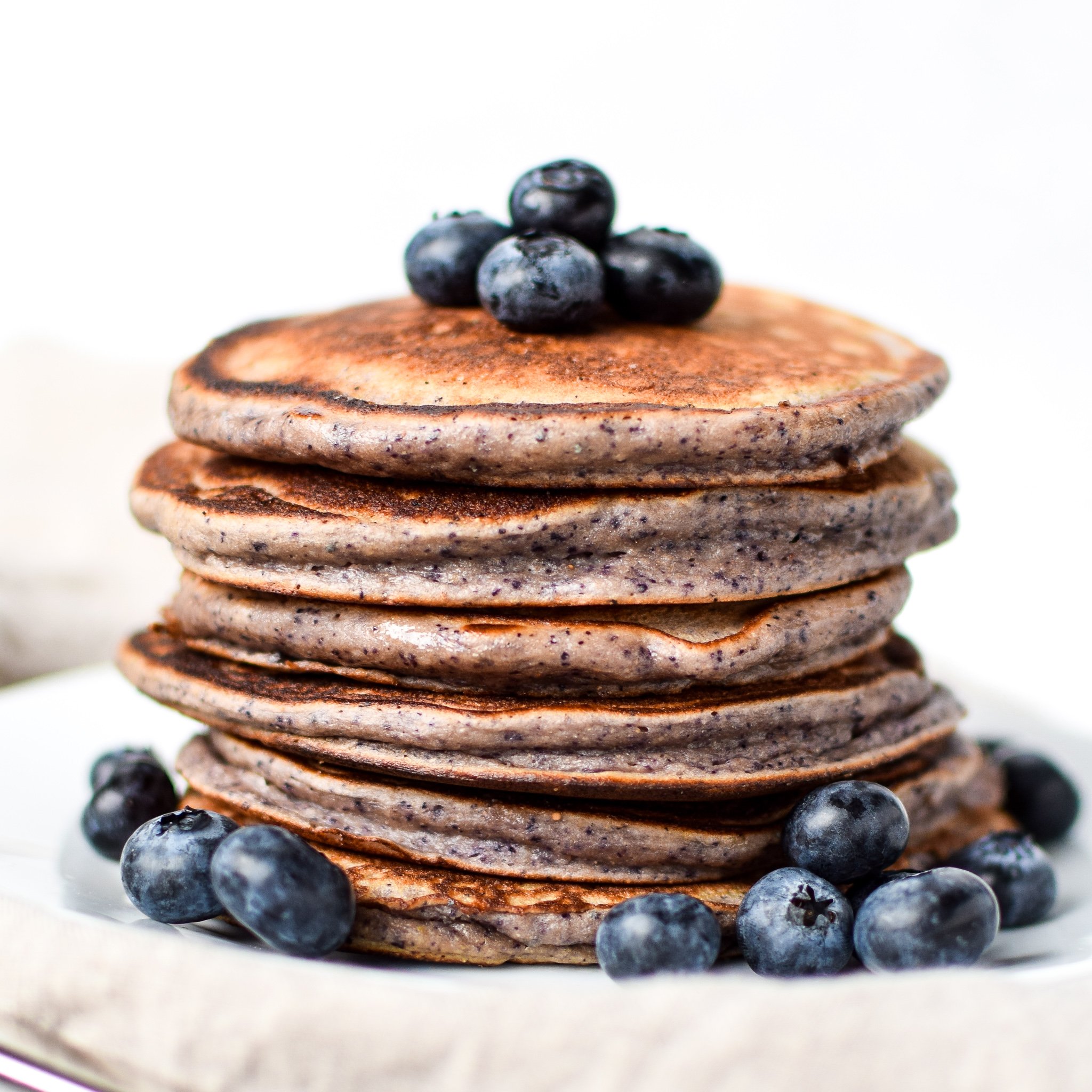 Lemon Poppy Seed Blueberry Protein Pancakes