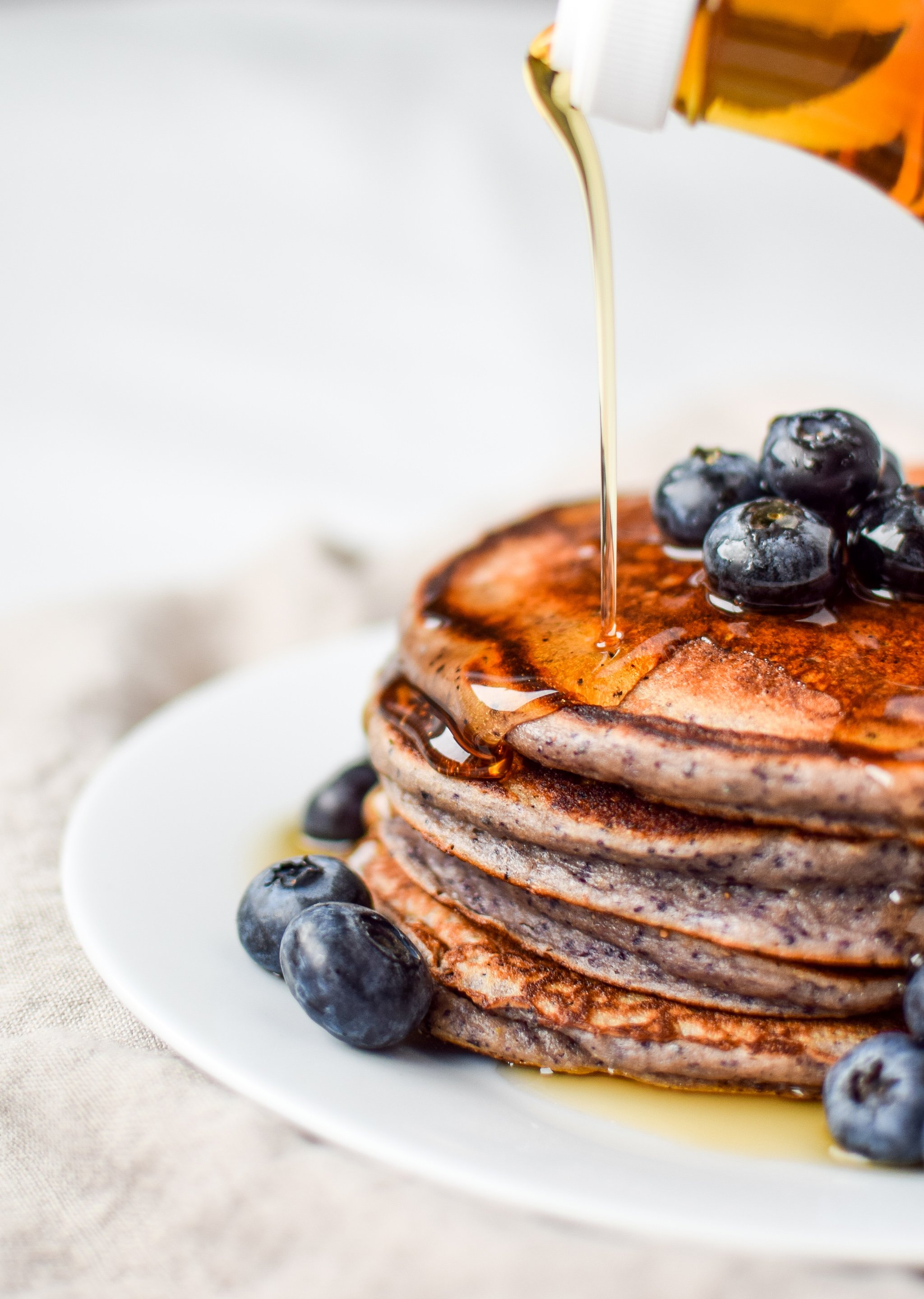 Lemon Poppy Seed Blueberry Protein Pancakes