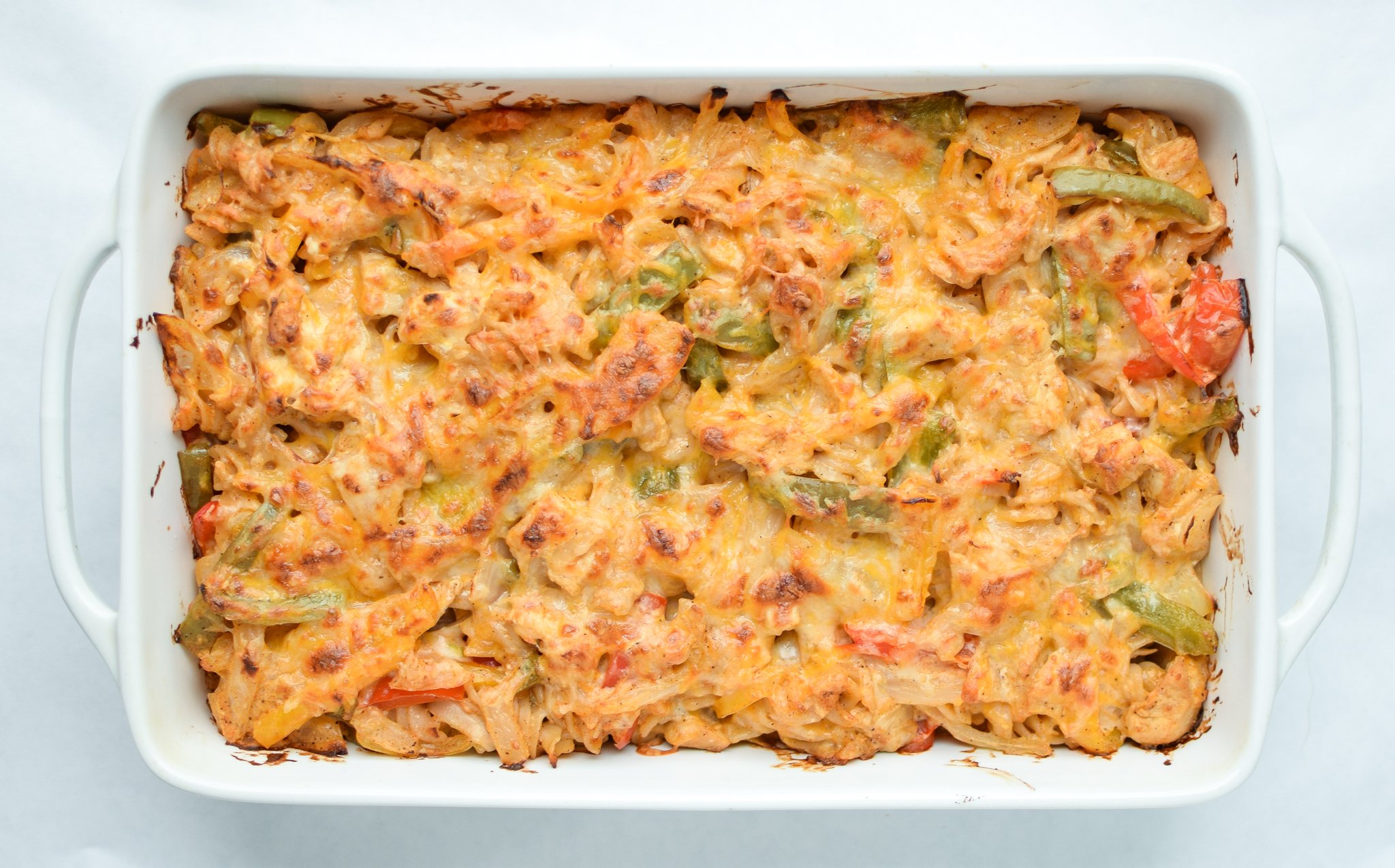 Baked Chicken Fajita Noodle Casserole
