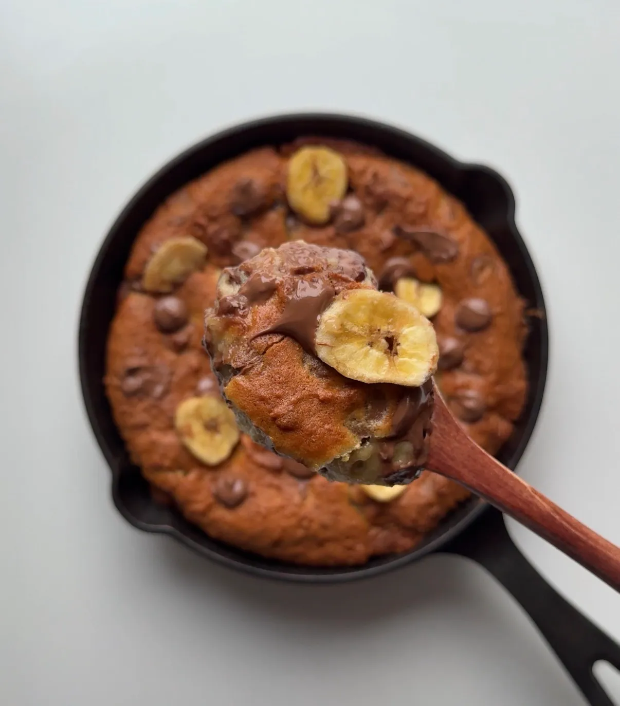 Nutella Stuffed Banana Bread Cookie Pie