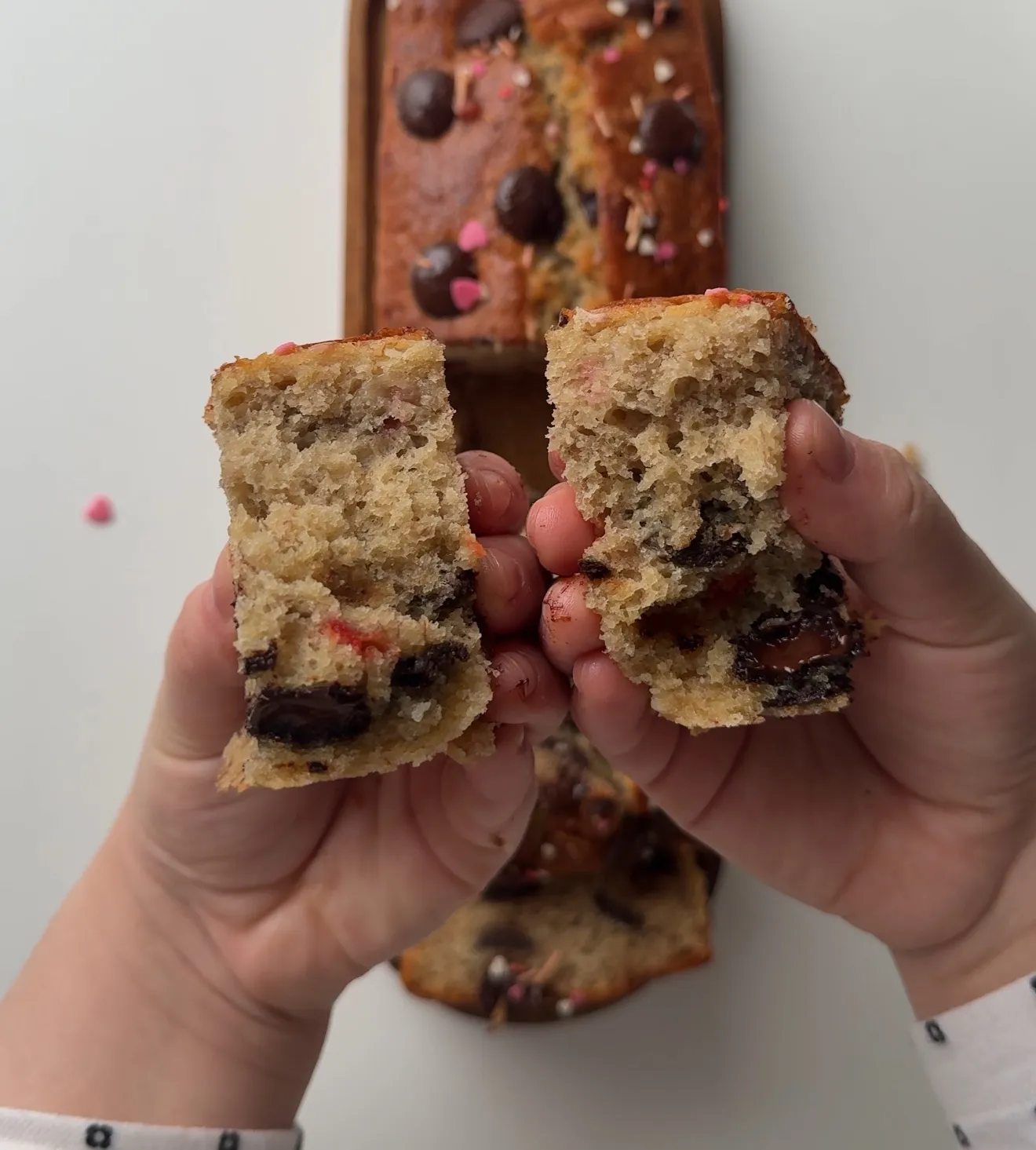 Chocolate Chip Banana Bread Valentines Edition