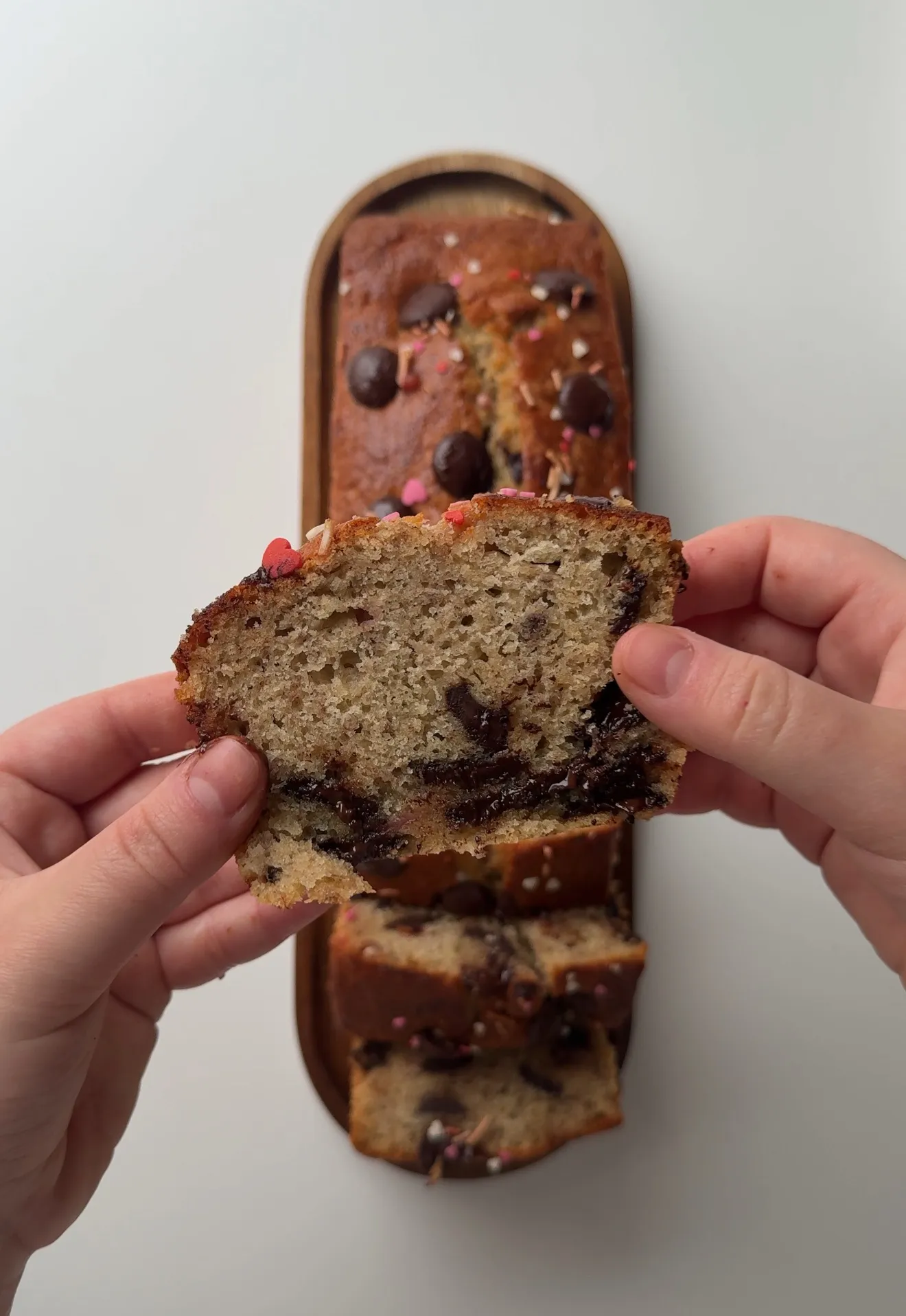 Chocolate Chip Banana Bread Valentines Edition
