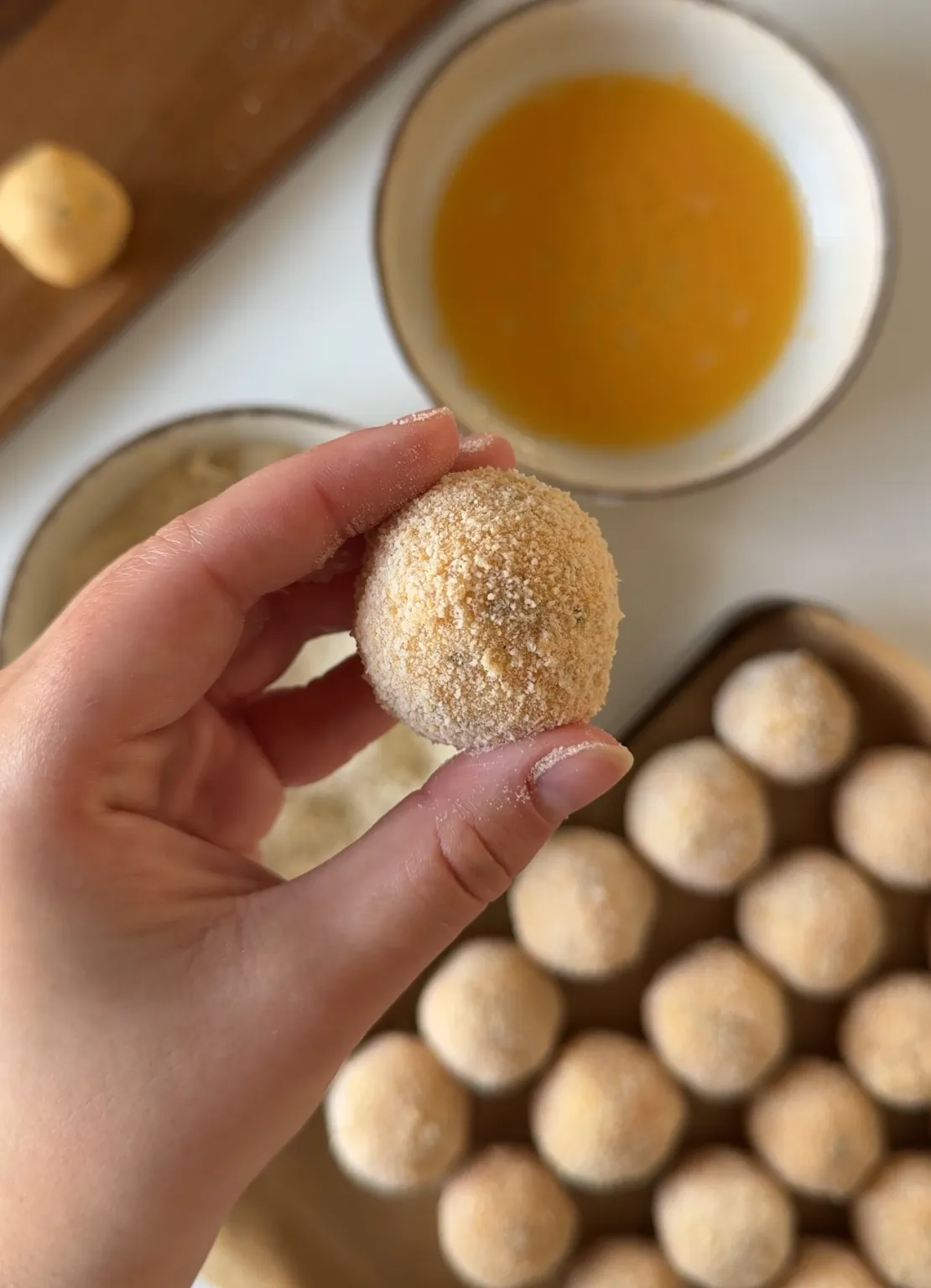 Cheese Stuffed Garlic Parm Potato Balls