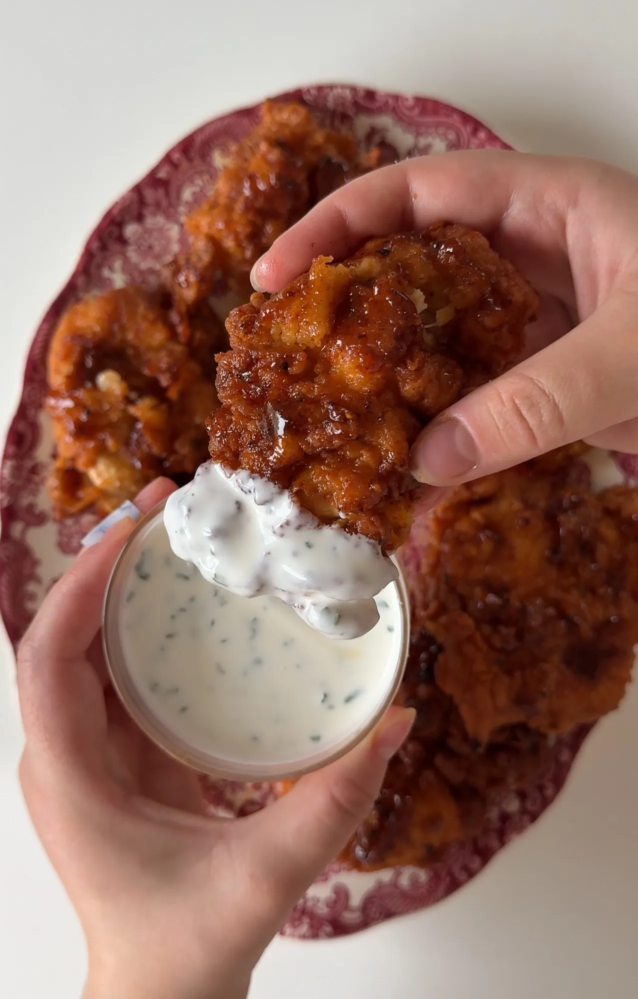 Hot Honey Chicken Tenders with Ranch Dressing