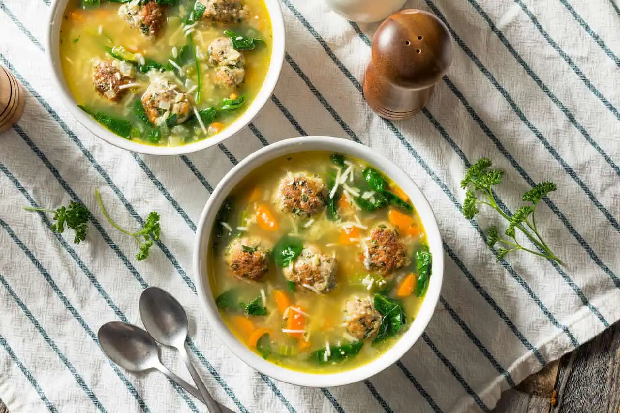 Italian Wedding Soup with Turkey Meatballs