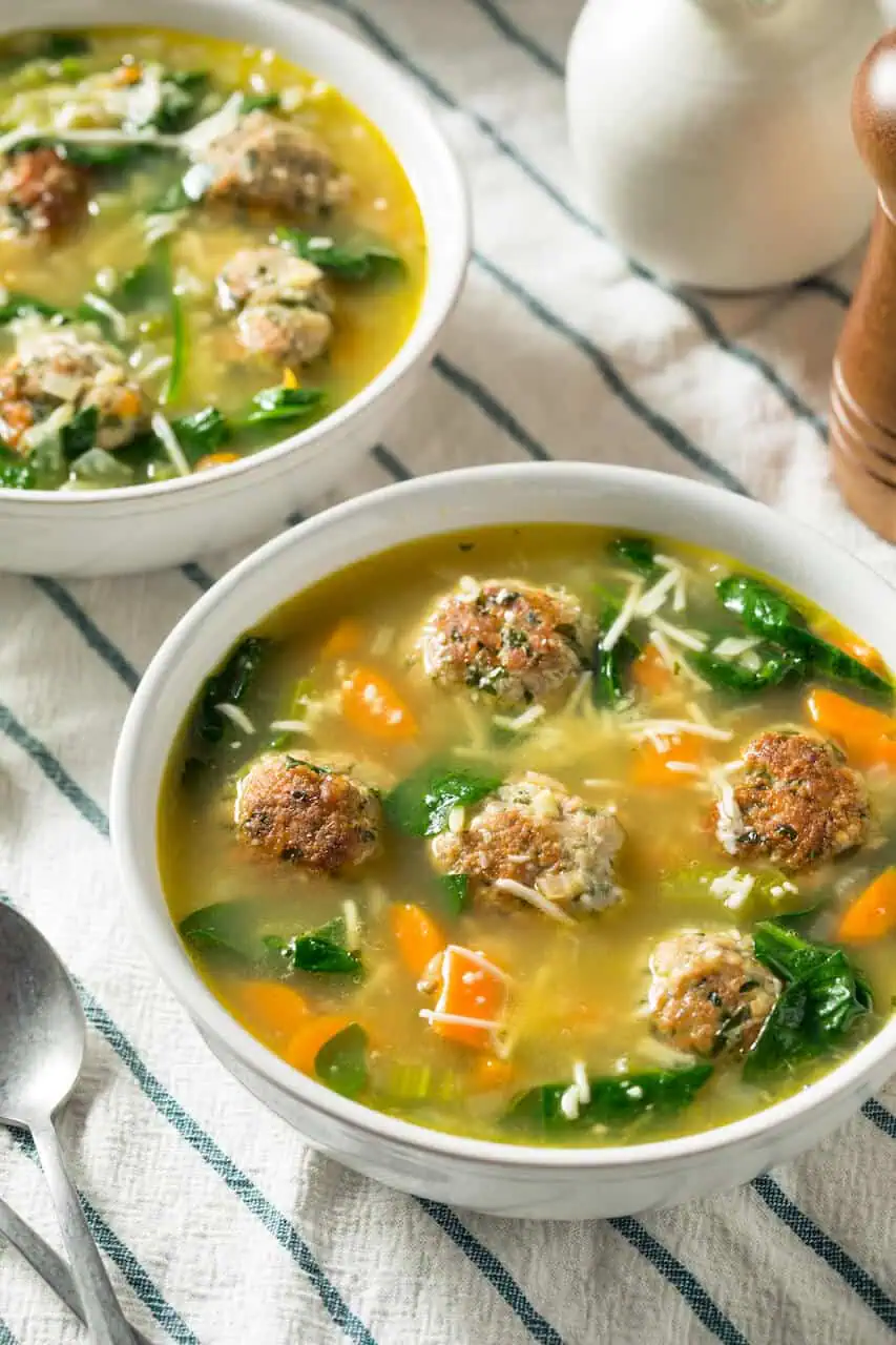 Italian Wedding Soup with Turkey Meatballs