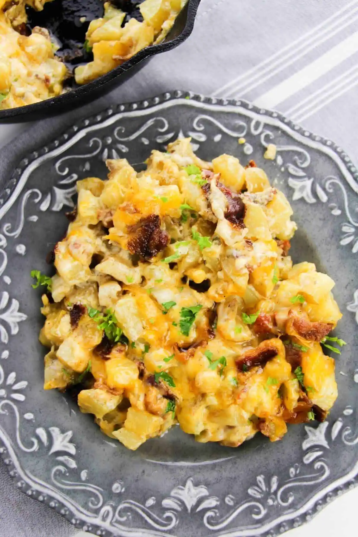 Cast Iron Skillet Breakfast Potatoes and Cheese