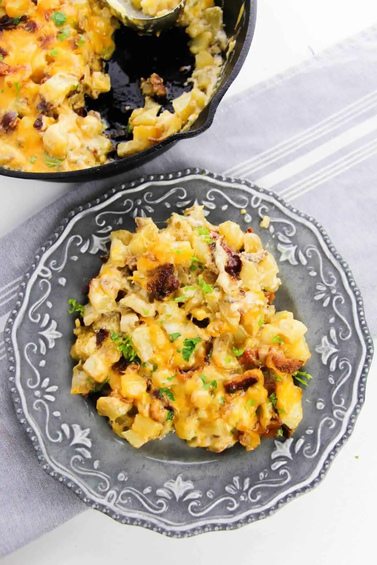 Cast Iron Skillet Breakfast Potatoes and Cheese