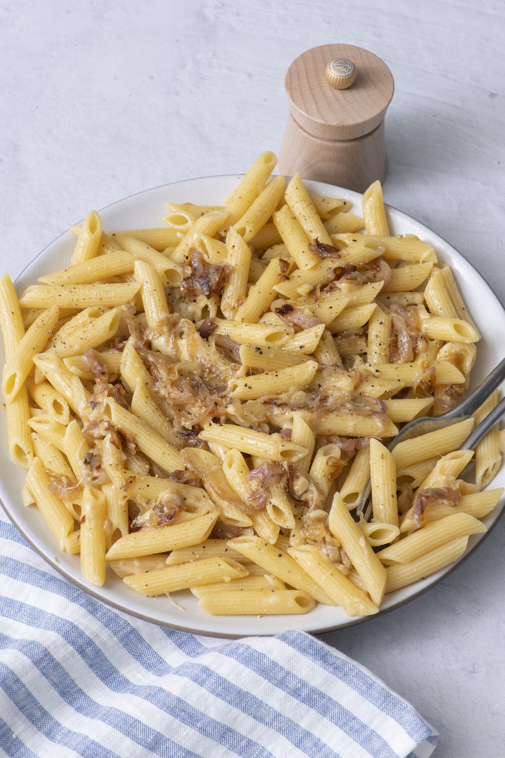 Caramelized Shallot Pasta with Gruyere