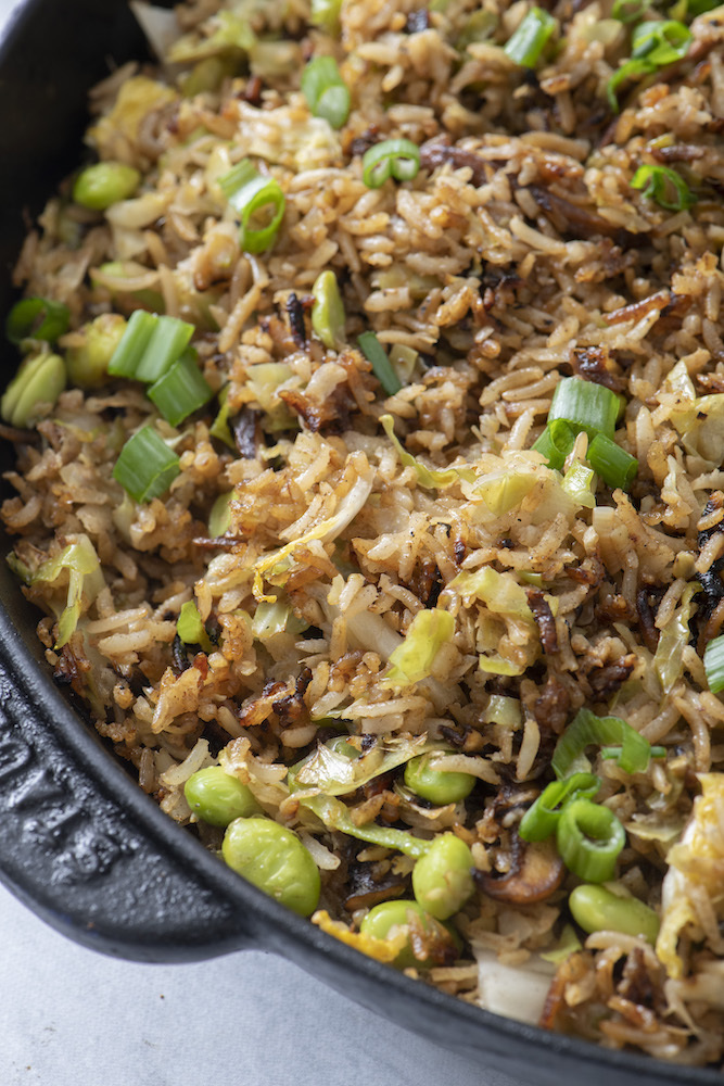 Crispy Rice with Shiitakes and Cabbage