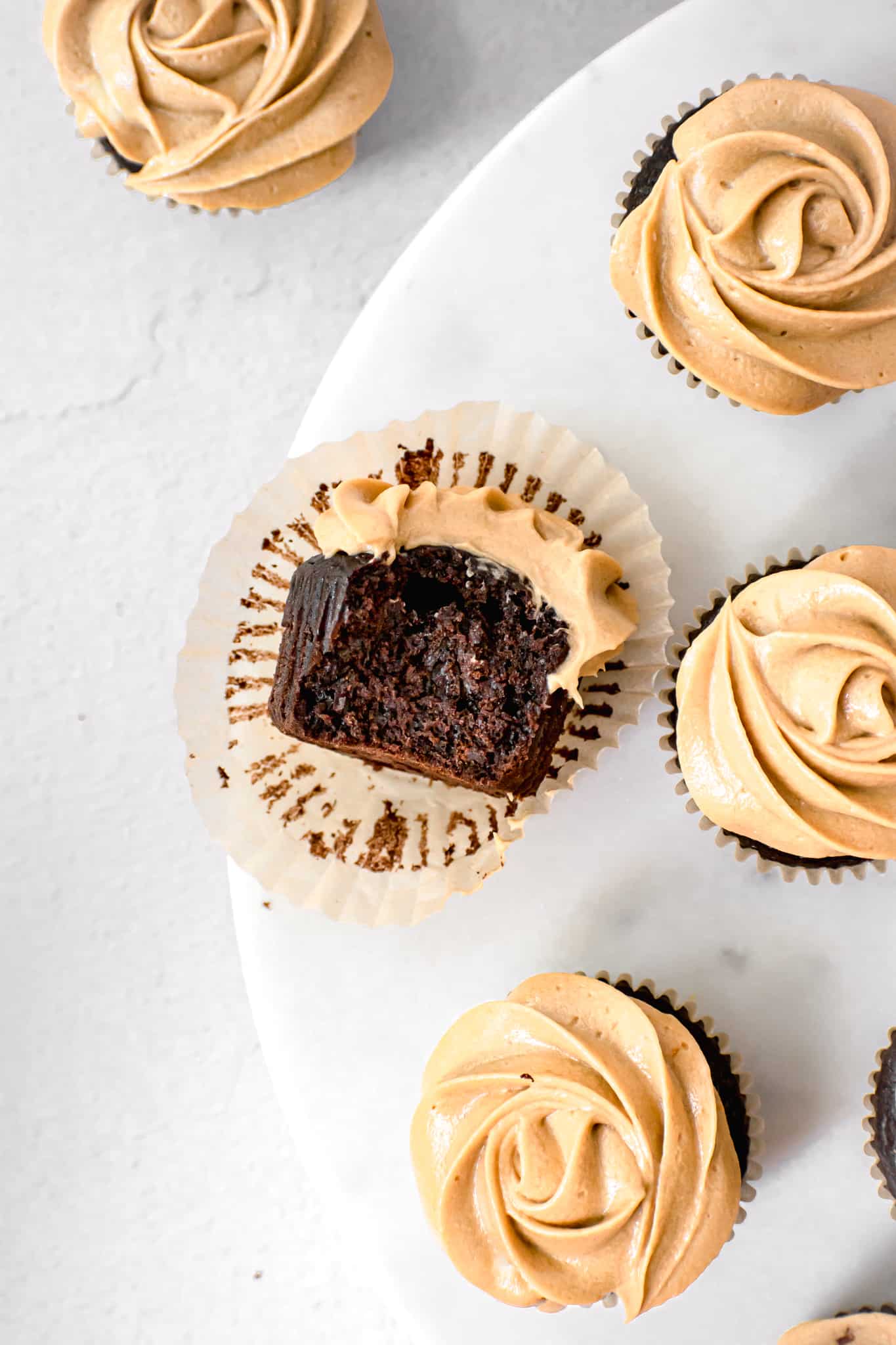 Chocolate Cupcakes with Burnt Sugar German Buttercream