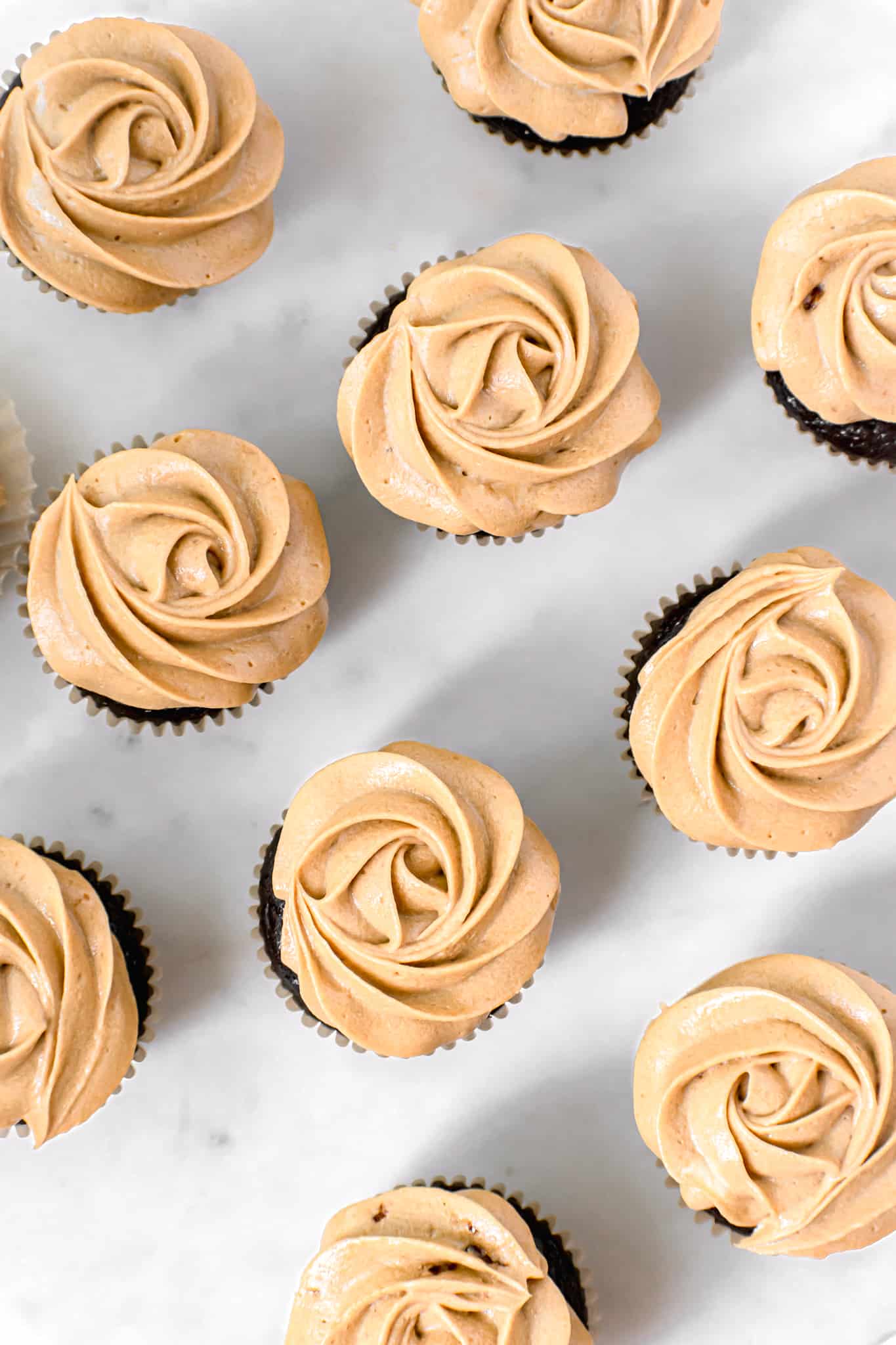 Chocolate Cupcakes with Burnt Sugar German Buttercream