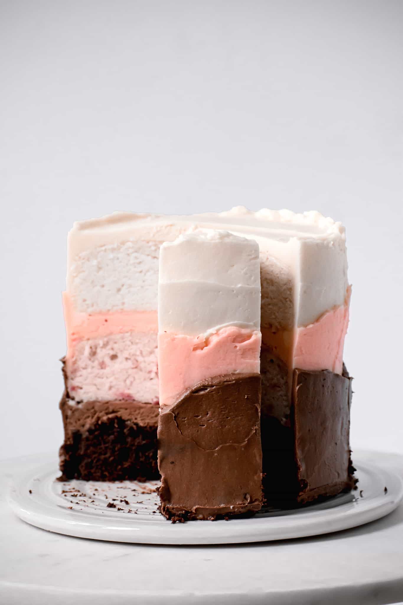 Neapolitan Cake with Swiss Meringue Buttercream