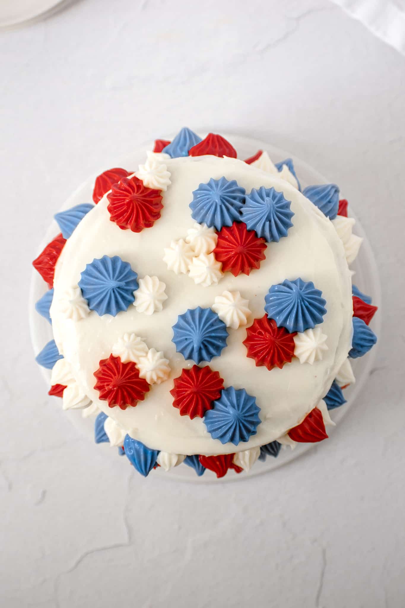 Fourth of July Red Velvet Layer Cake with Cream Cheese Frosting