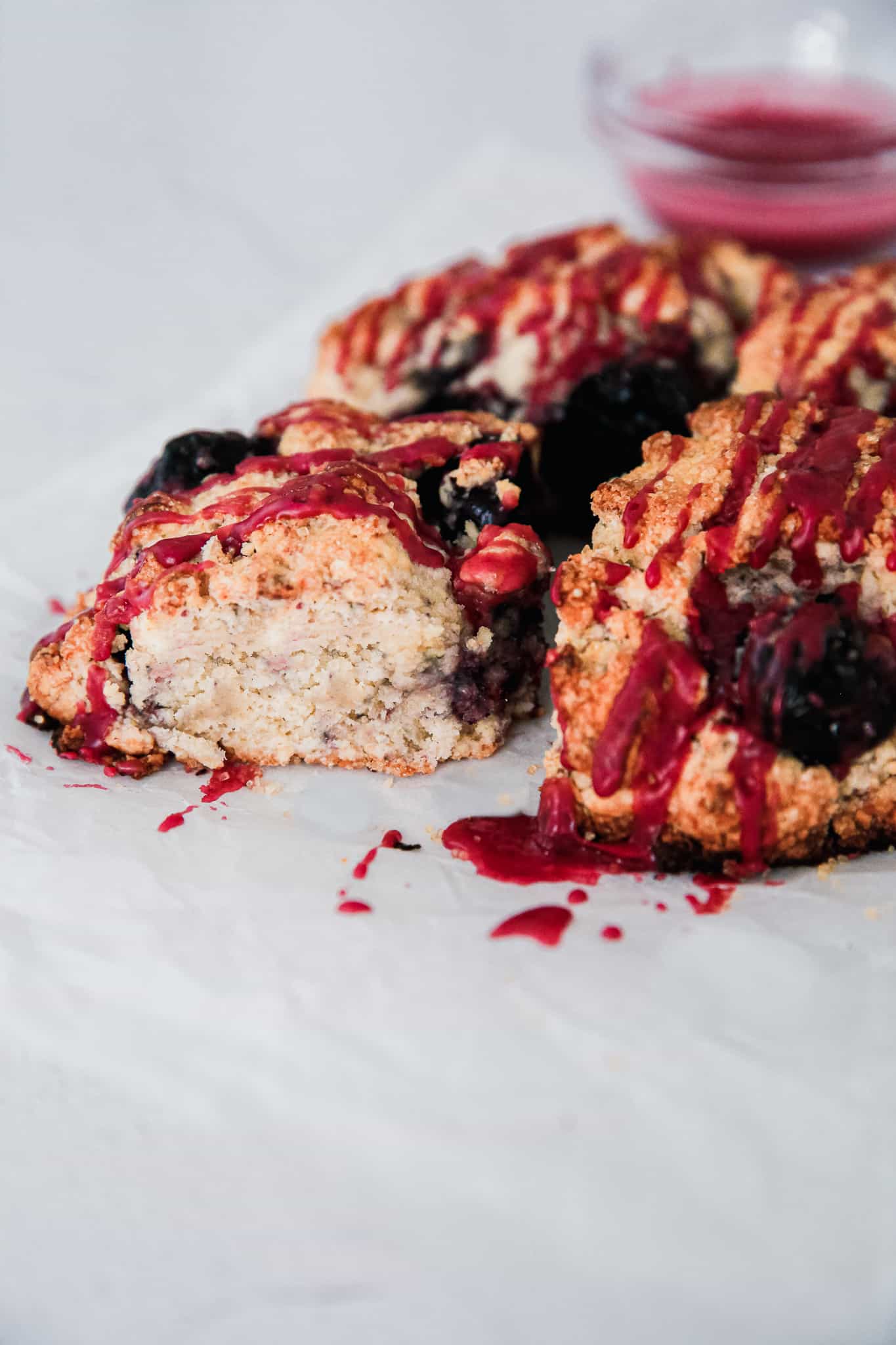 Cherry Scones with Cherry Vanilla Glaze