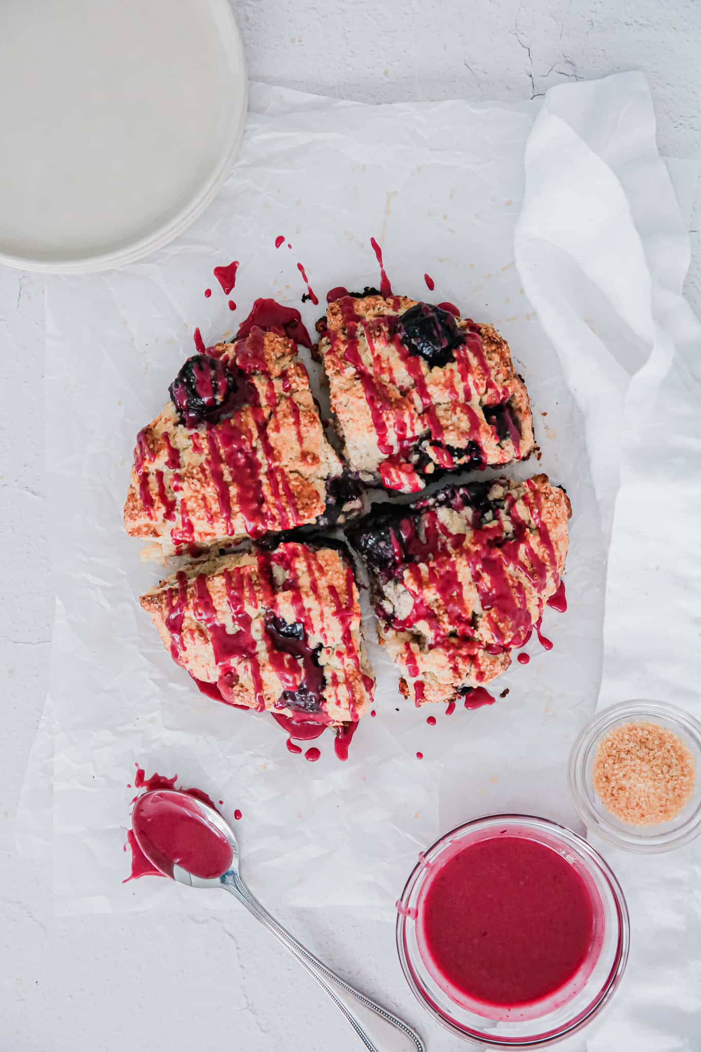 Cherry Scones with Cherry Vanilla Glaze