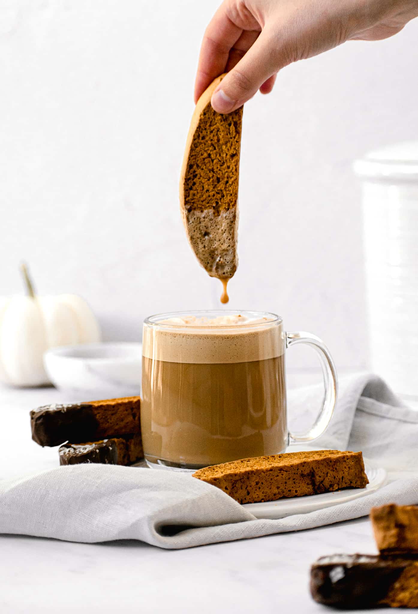 Chocolate Dipped Pumpkin Biscotti