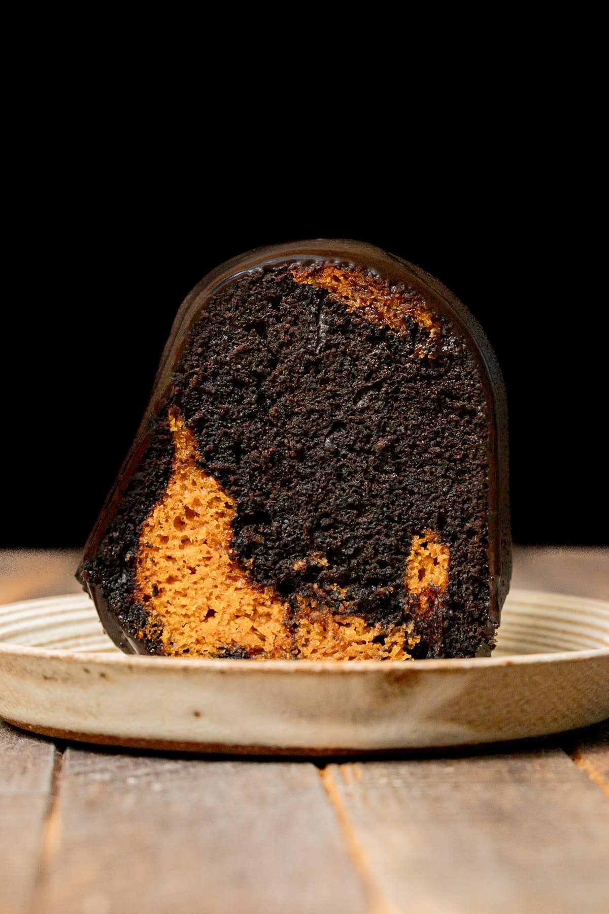 Chocolate Pumpkin Swirl Bundt Cake