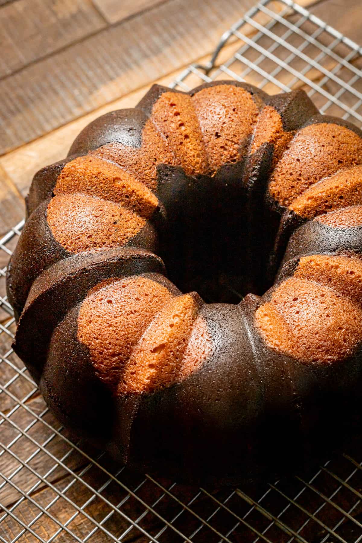 Chocolate Pumpkin Swirl Bundt Cake