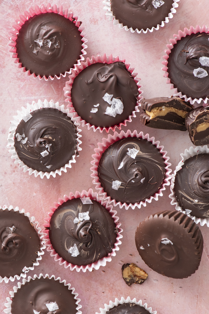 Chocolate Peanut Butter Cups with Sea Salt