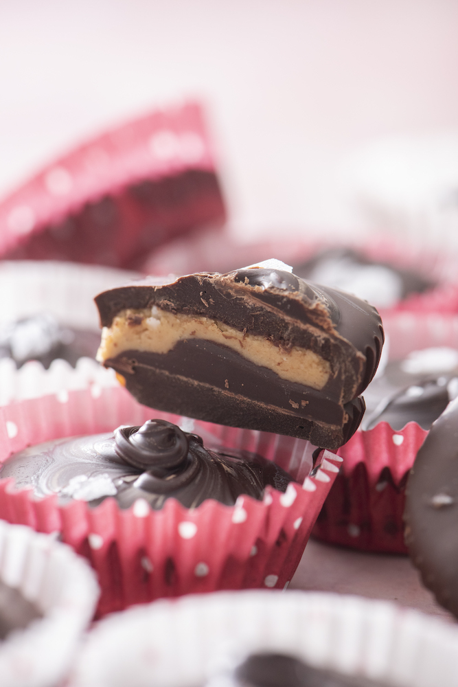 Chocolate Peanut Butter Cups with Sea Salt