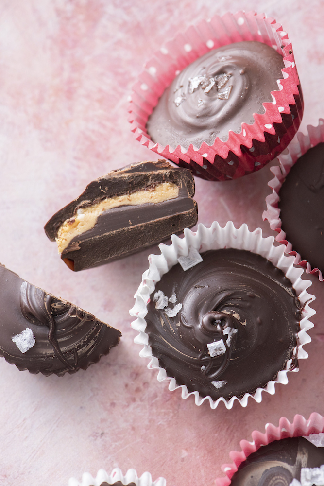 Chocolate Peanut Butter Cups with Sea Salt