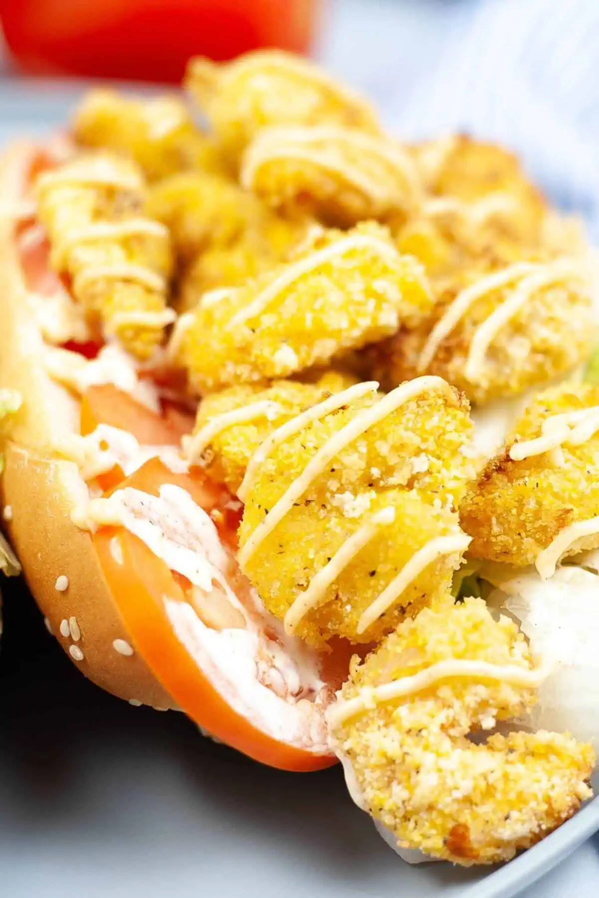 Air Fryer Shrimp Po Boy Sandwich