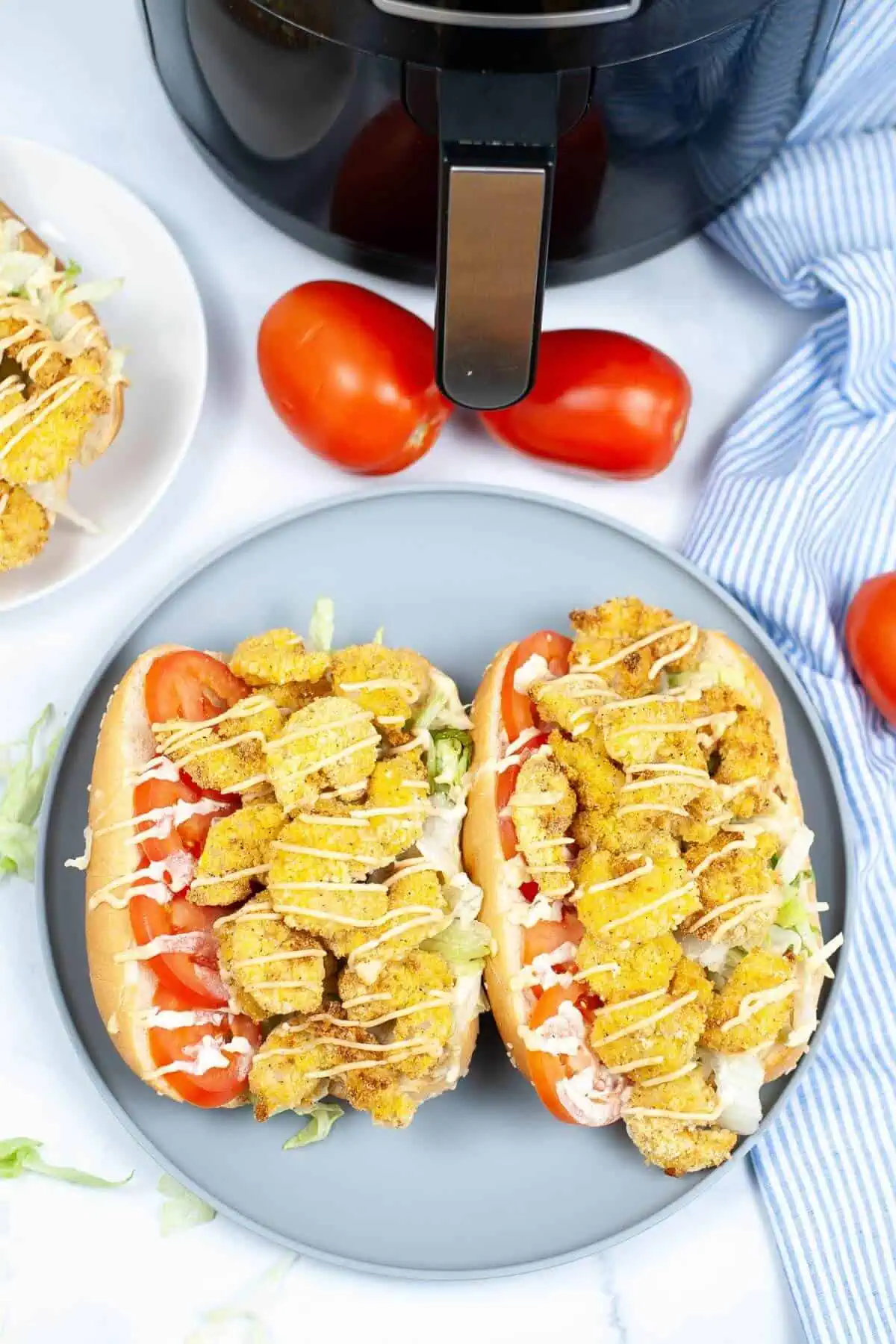 Air Fryer Shrimp Po Boy Sandwich