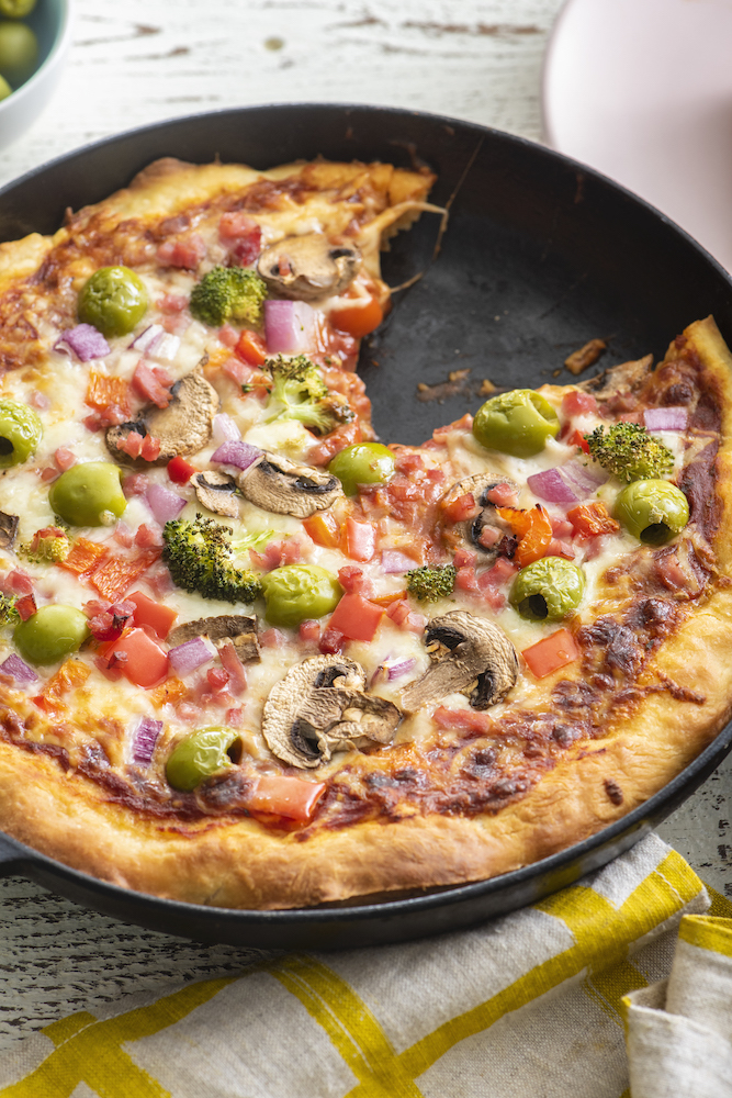 Deep Dish Cast Iron Pizza