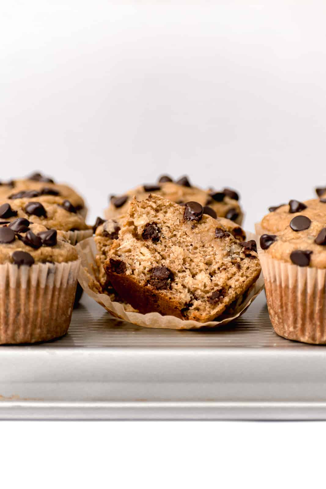 Banana Tahini Chocolate Chip Muffins