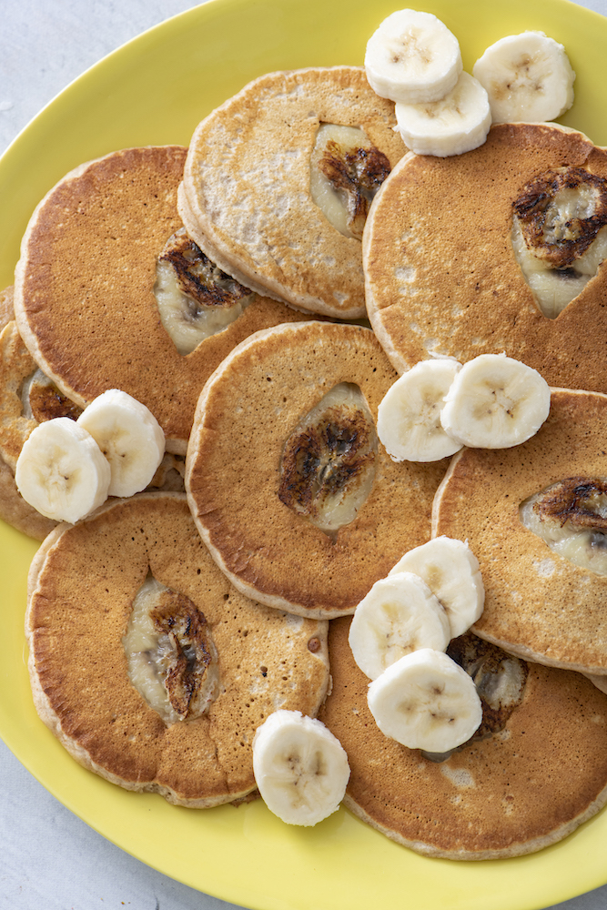 Whole Wheat Cinnamon Banana Pancakes
