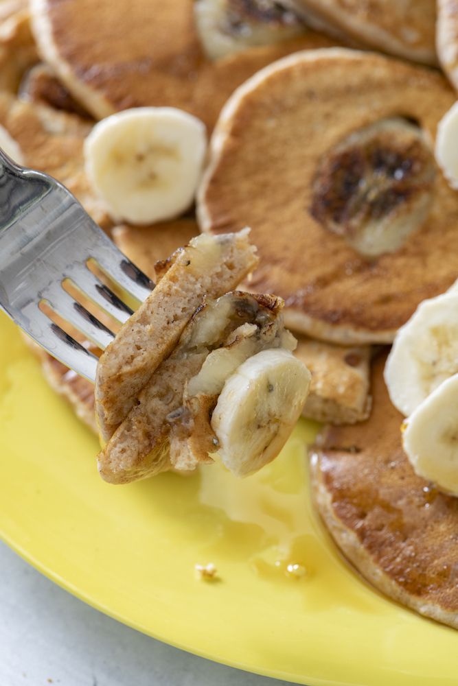 Whole Wheat Cinnamon Banana Pancakes