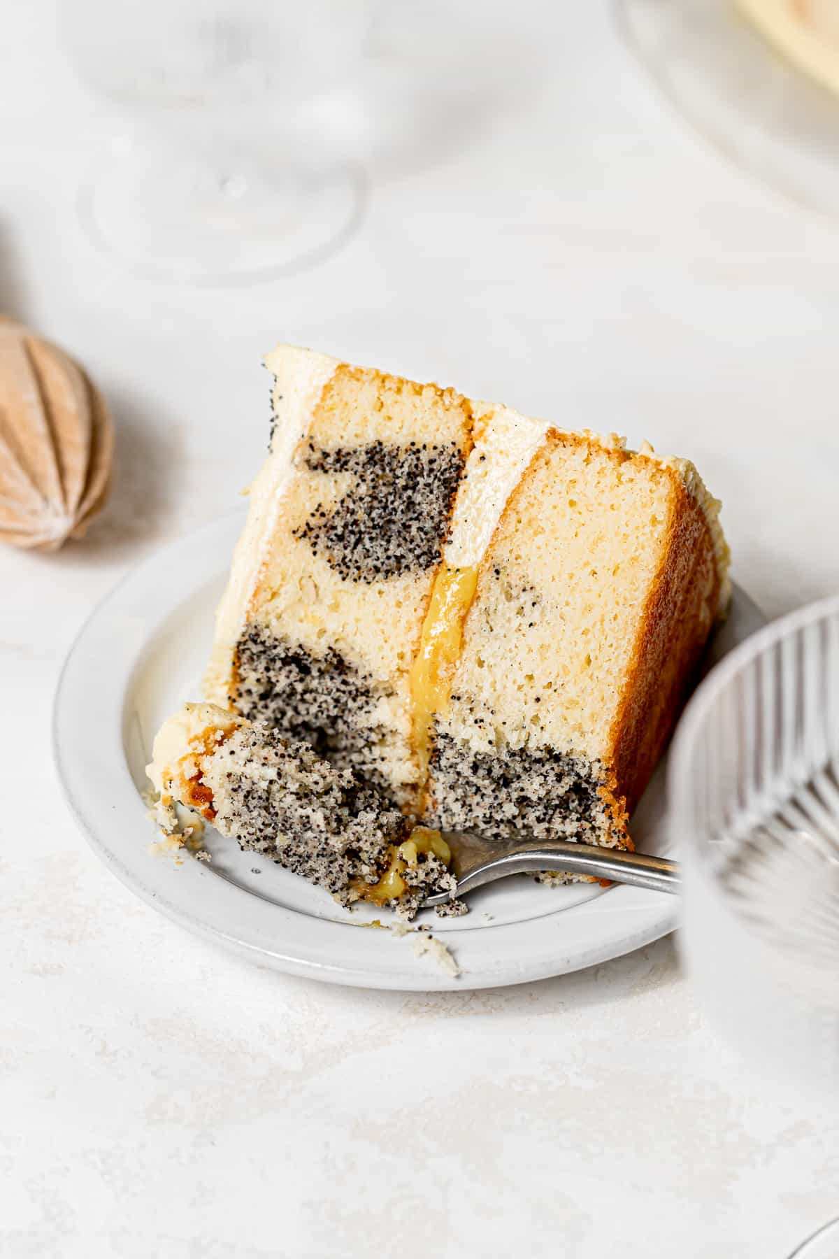 Poppy Seed Swirled Lemon Curd Cake