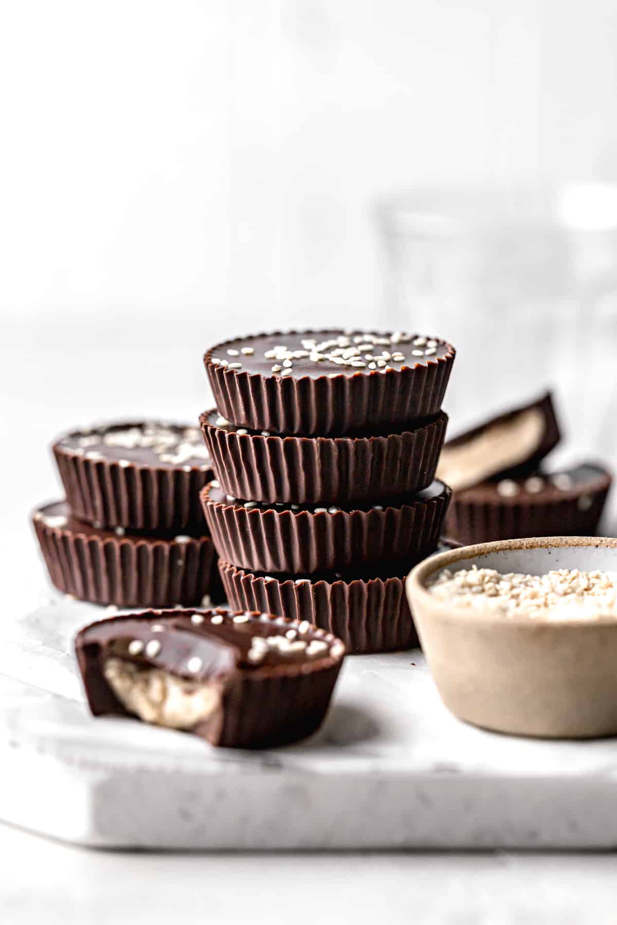 Dark Chocolate Tahini Cups