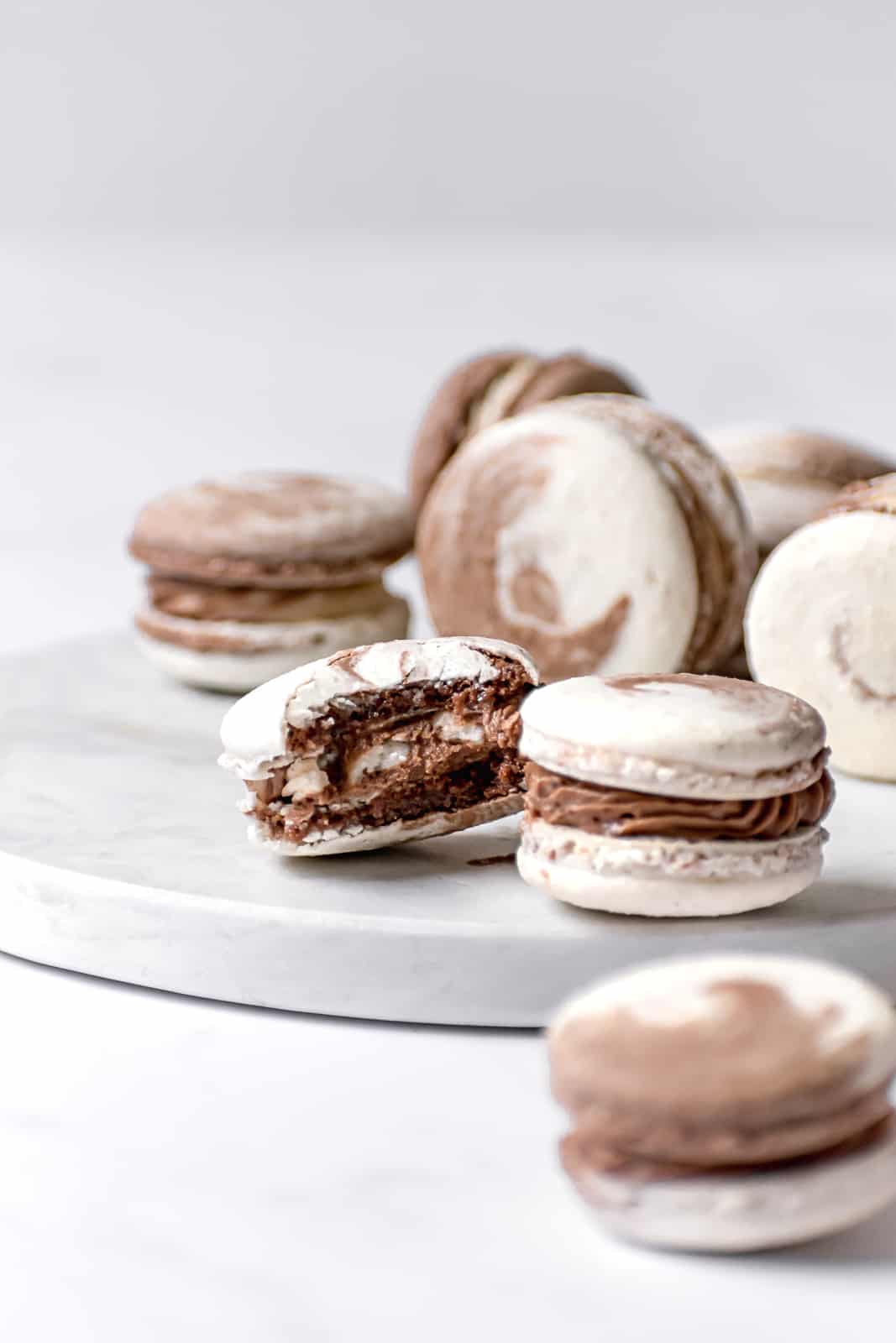 Chocolate & Vanilla Swirled Macarons