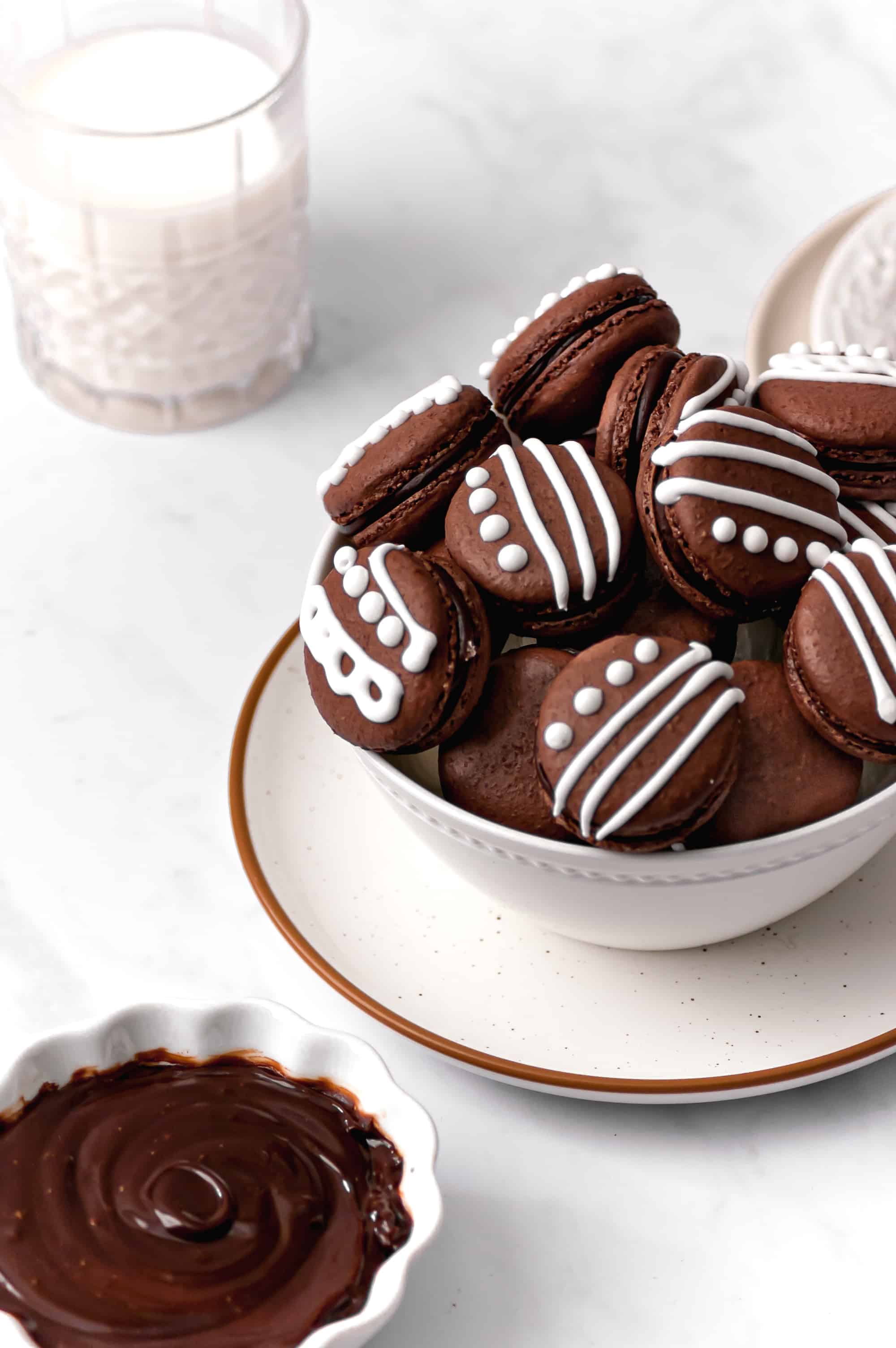 Chocolate Macarons with Chocolate Peppermint Ganache