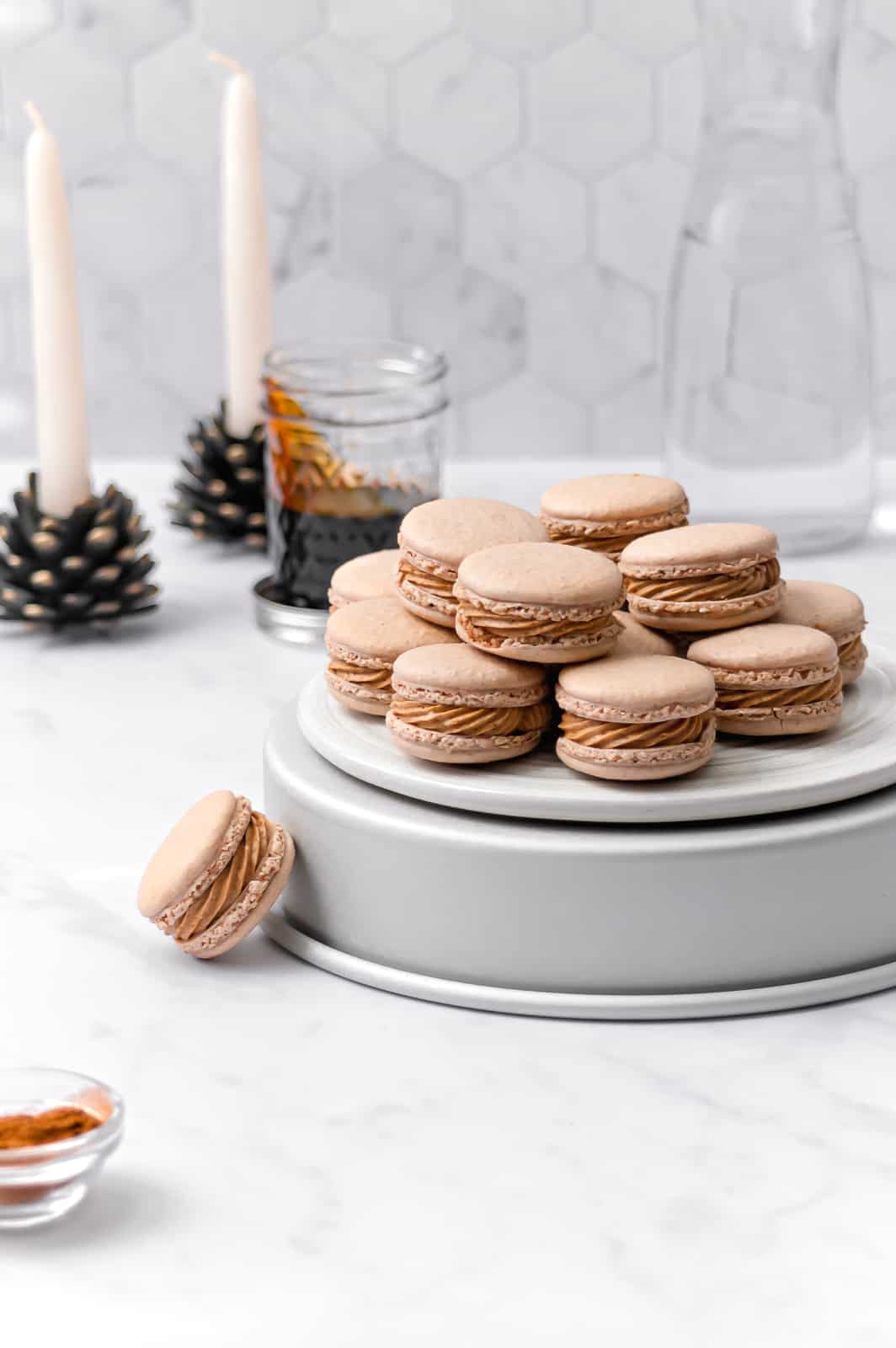 Spiced Macarons with Gingerbread German Buttercream