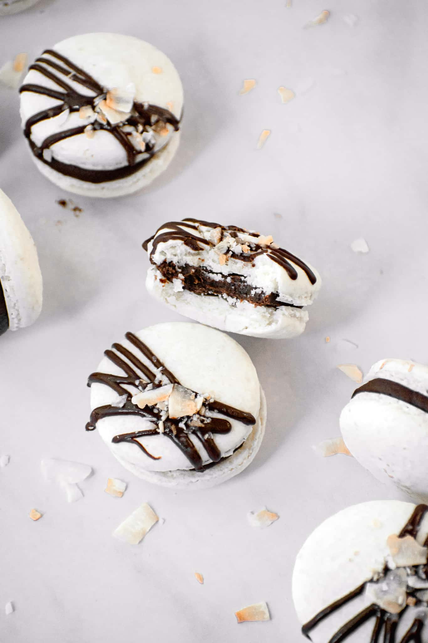 Almond Chocolate Coconut Macarons