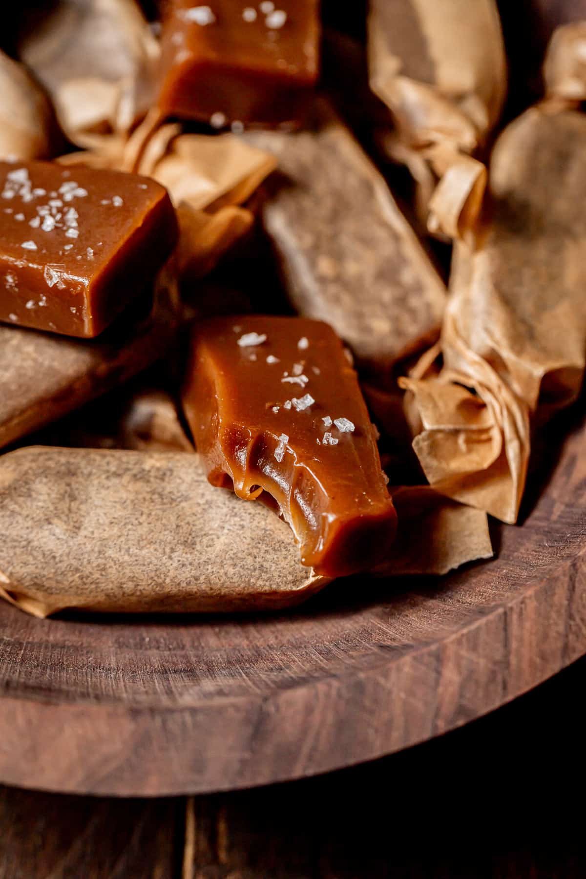 Chewy Salted Whisky Caramels