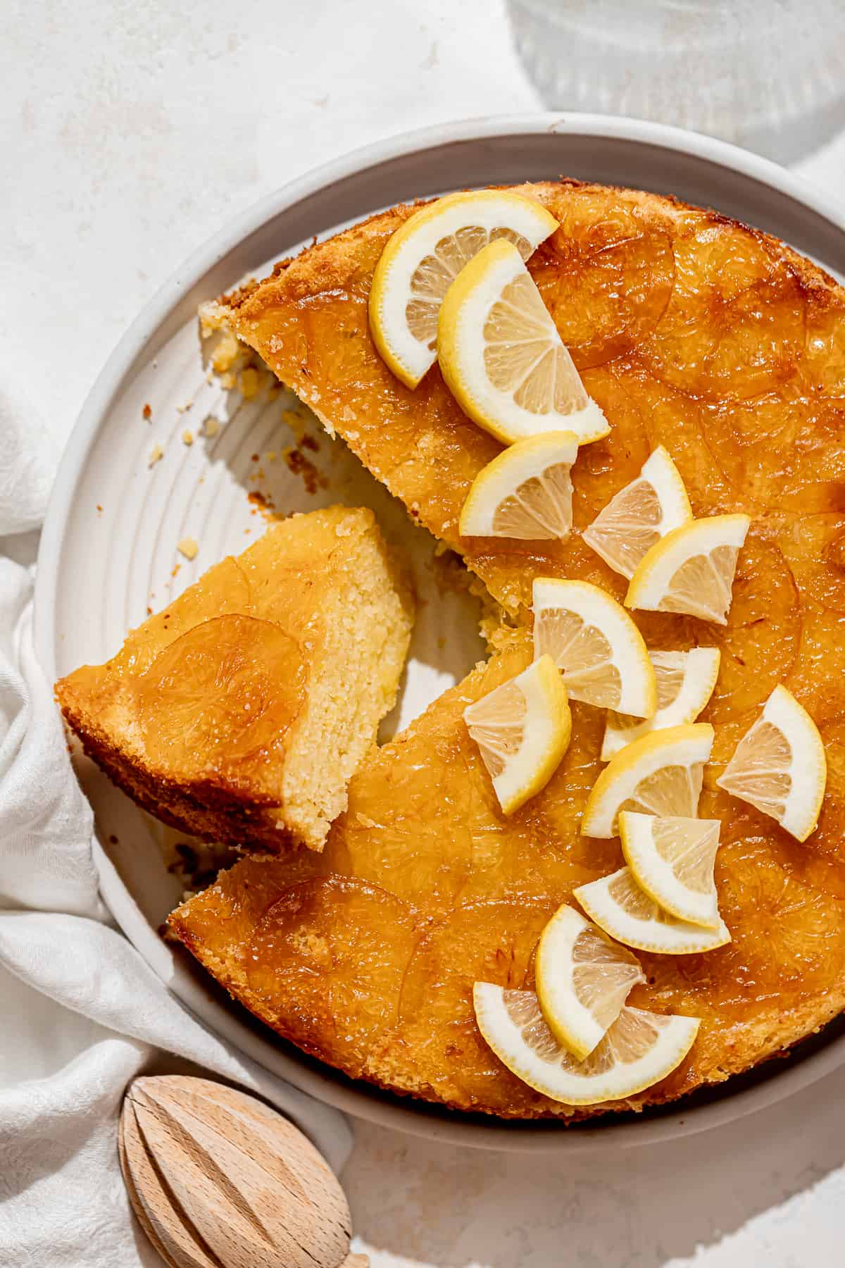 Olive Oil Lemon Upside Down Cake