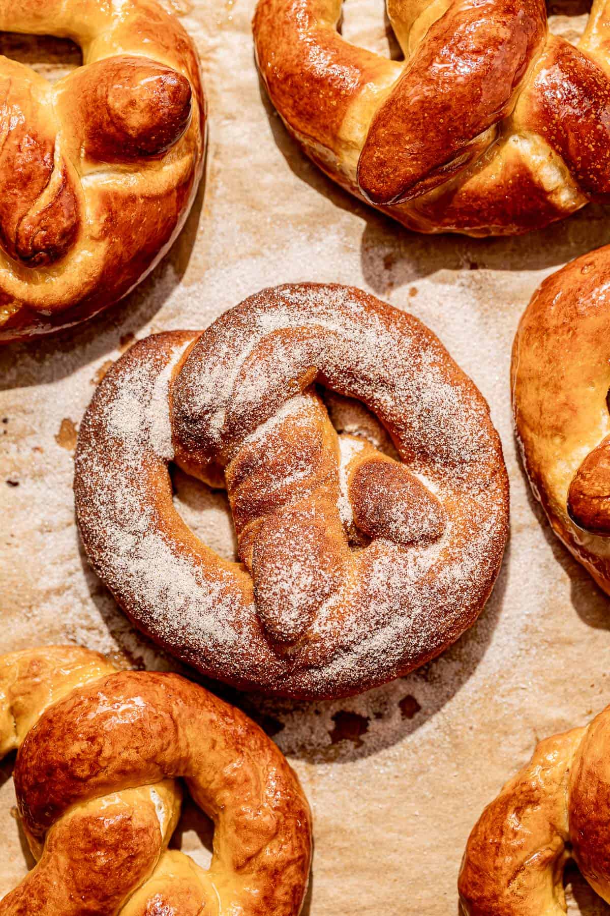 Soft Cinnamon Sugar Pretzels